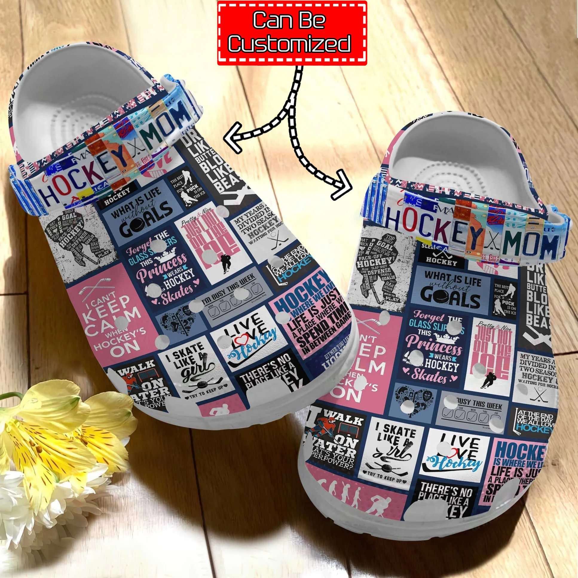 Footwearmerch Custom Personalized Hockey Mom Clog Shoes