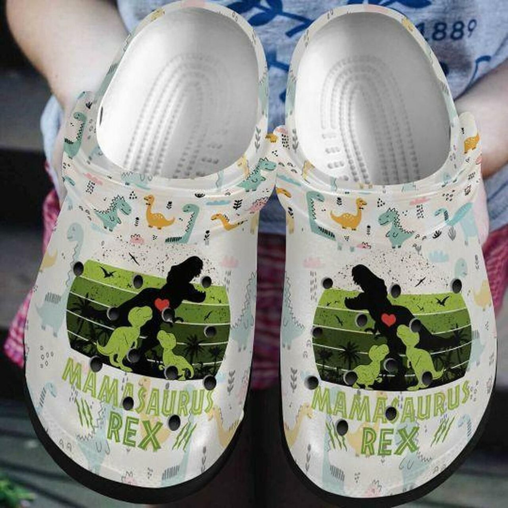 Footwearmerch Cute Dinosaur Mamasaurus Rex Icon Personalized 7 Gift For Lover Rubber clog Shoes Comfy Footwear