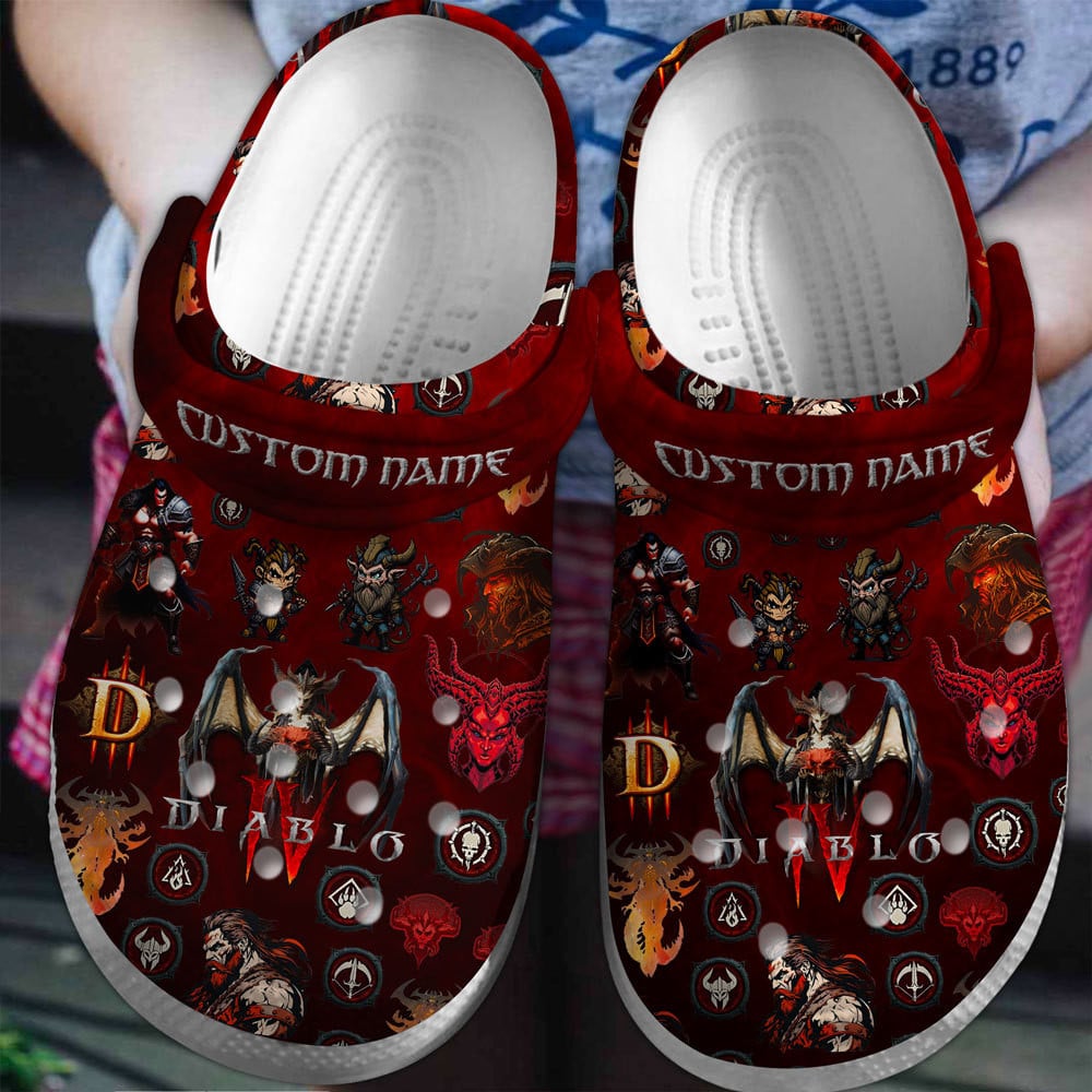 Footwearmerch Diablo Game Crocs Crocband Clogs Shoes For Men Women and Kids