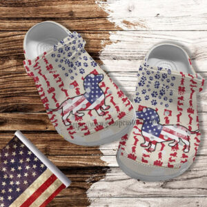 Footwearmerch Dachshund Dog America Flag Croc Shoes Gift Men Women- Dachshund 4Th Of July Shoes Croc Clogs