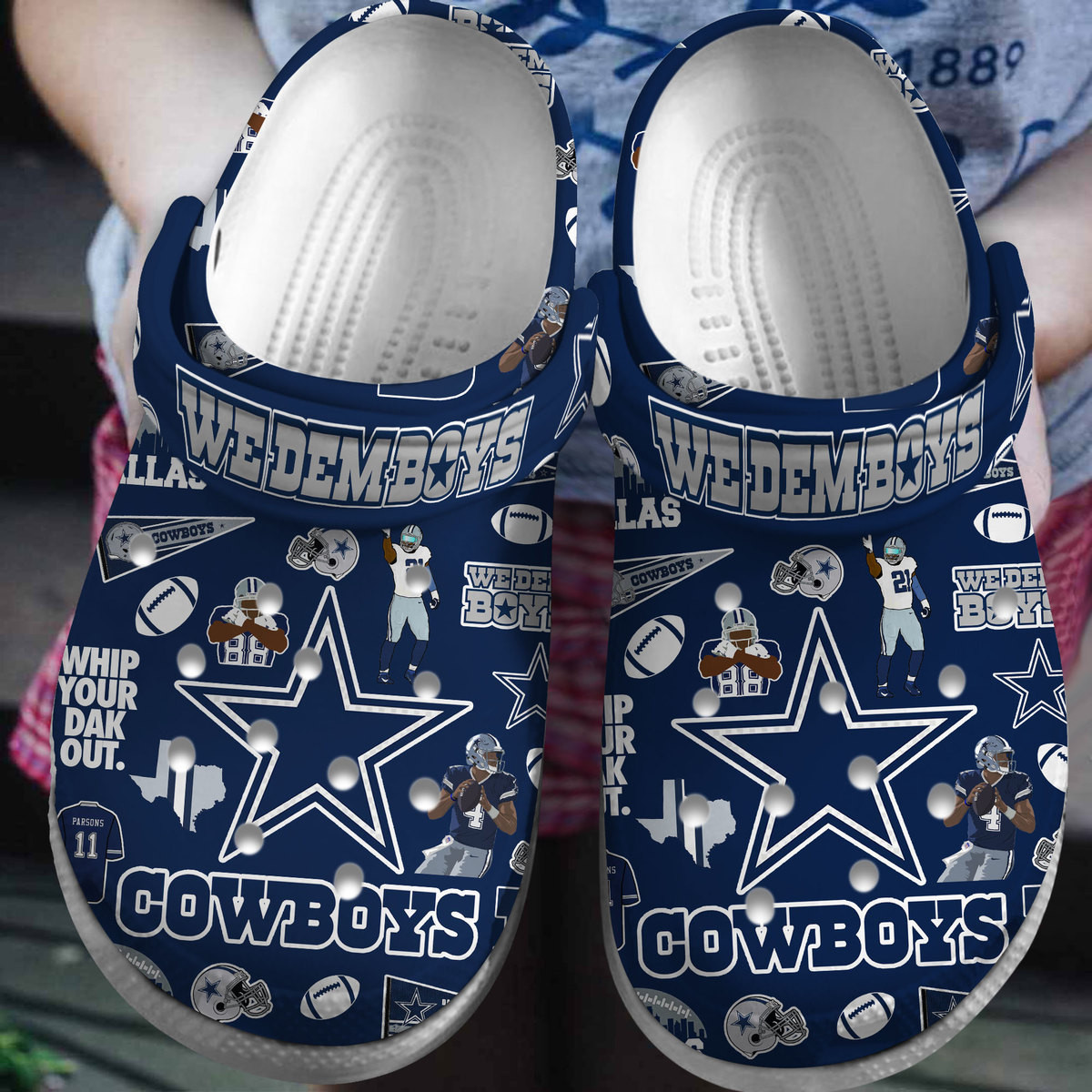 Footwearmerch Dallas Cowboys NFL Sport Crocs Crocband Clogs Shoes Comfortable For Men Women and Kids