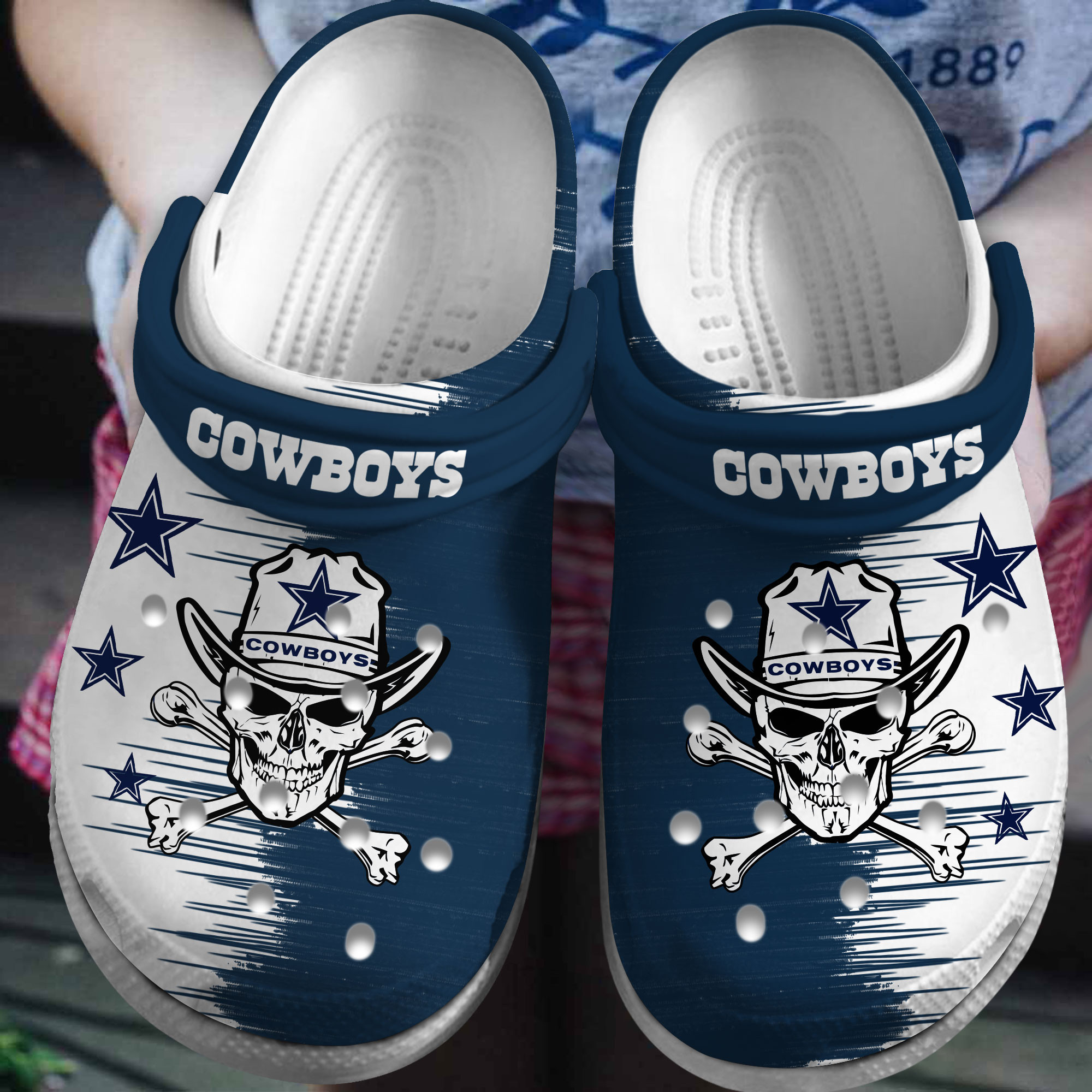 Footwearmerch Dallas Cowboys NFL Sport Crocs Crocband Clogs Shoes Comfortable For Men Women and Kids