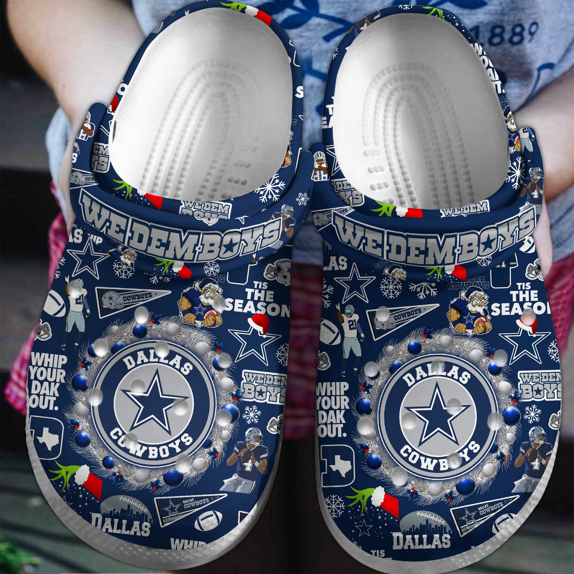 Footwearmerch Dallas Cowboys NFL Sport Crocs Crocband Clogs Shoes Comfortable For Men Women and Kids