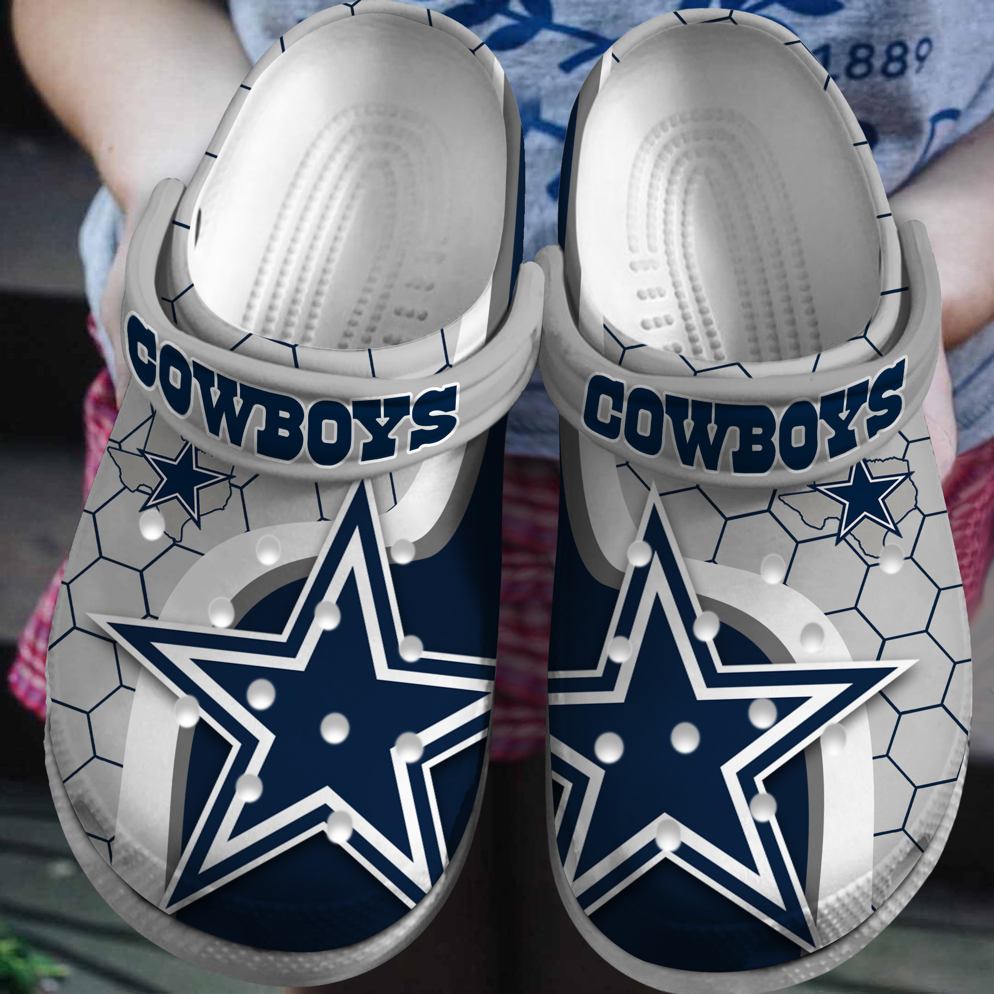 Footwearmerch Dallas Cowboys NFL Sport Crocs Crocband Clogs Shoes Comfortable For Men Women and Kids