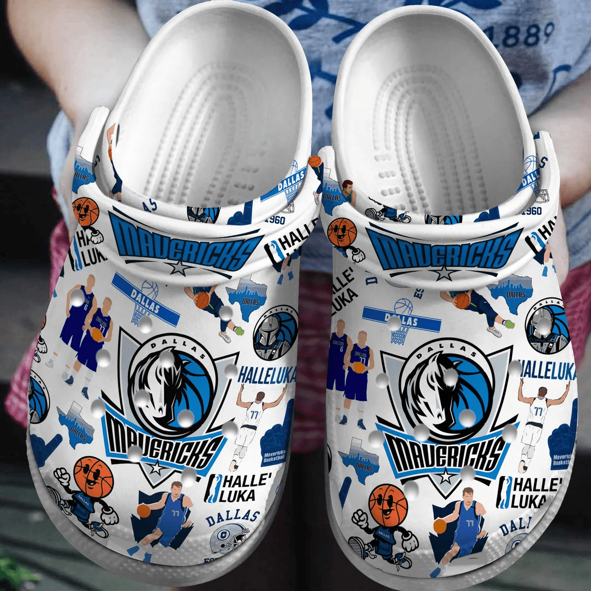 Footwearmerch Dallas Mavericks NBA Sport Crocs Crocband Clogs Shoes Comfortable For Men Women and Kids