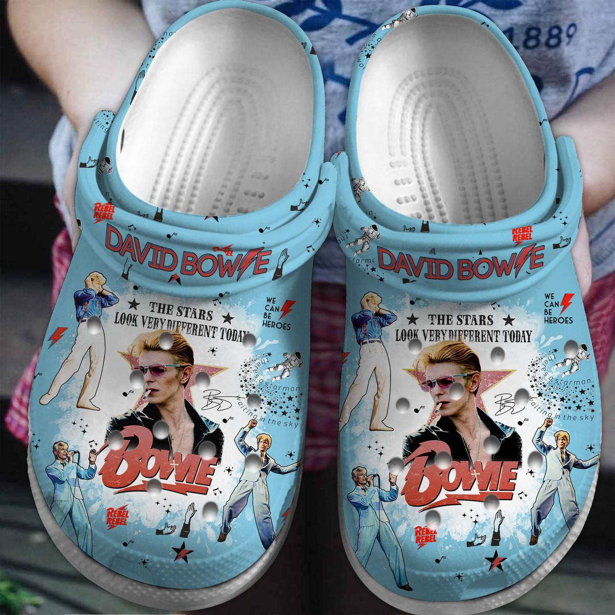 Footwearmerch David Bowie Music Crocs Crocband Clogs Shoes Comfortable For Men Women and Kids