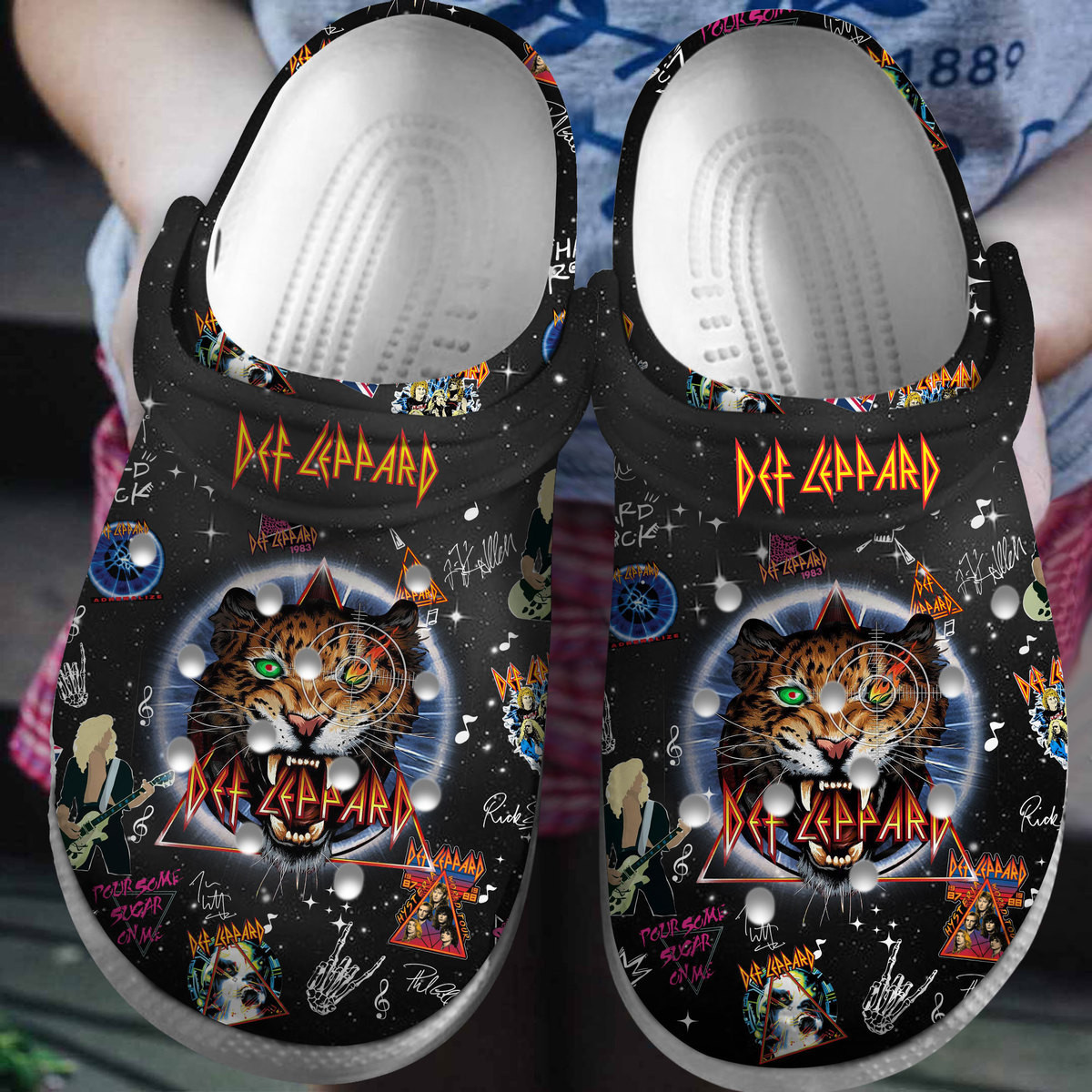 Footwearmerch Def Leppard Music Crocs Crocband Clogs Shoes Comfortable For Men Women and Kids