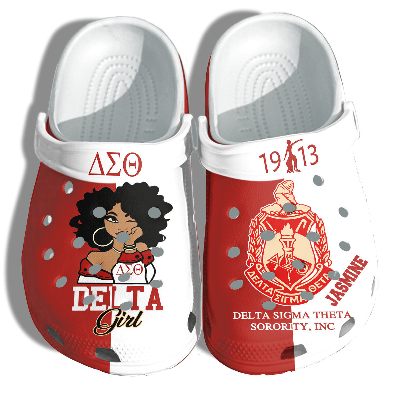 Footwearmerch Delta Girl Customize Shoes Clog Gift Black Girl - Black Queen Delta Juneteenth Shoes - Delta-Girl
