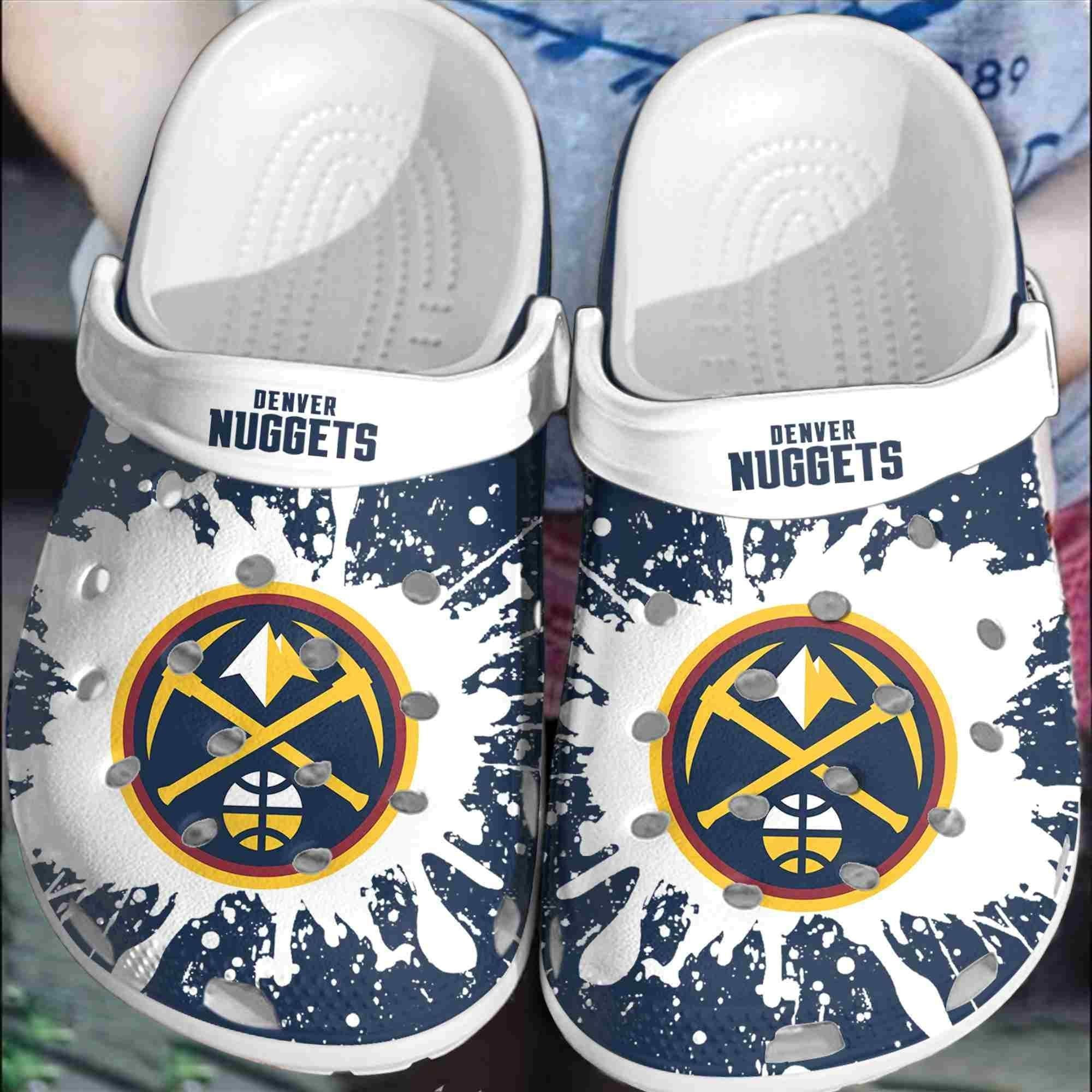 Footwearmerch Denver Nuggets Basketball Club Crocband Clogs Comfortable Crocs Shoes For Men Women