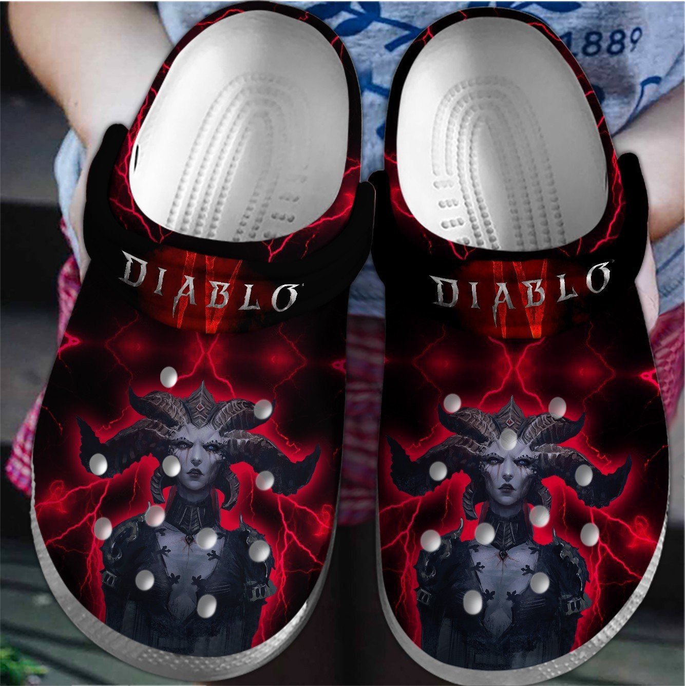 Footwearmerch Diablo 4 Game Crocs Crocband Clogs Shoes Comfortable For Men Women and Kids