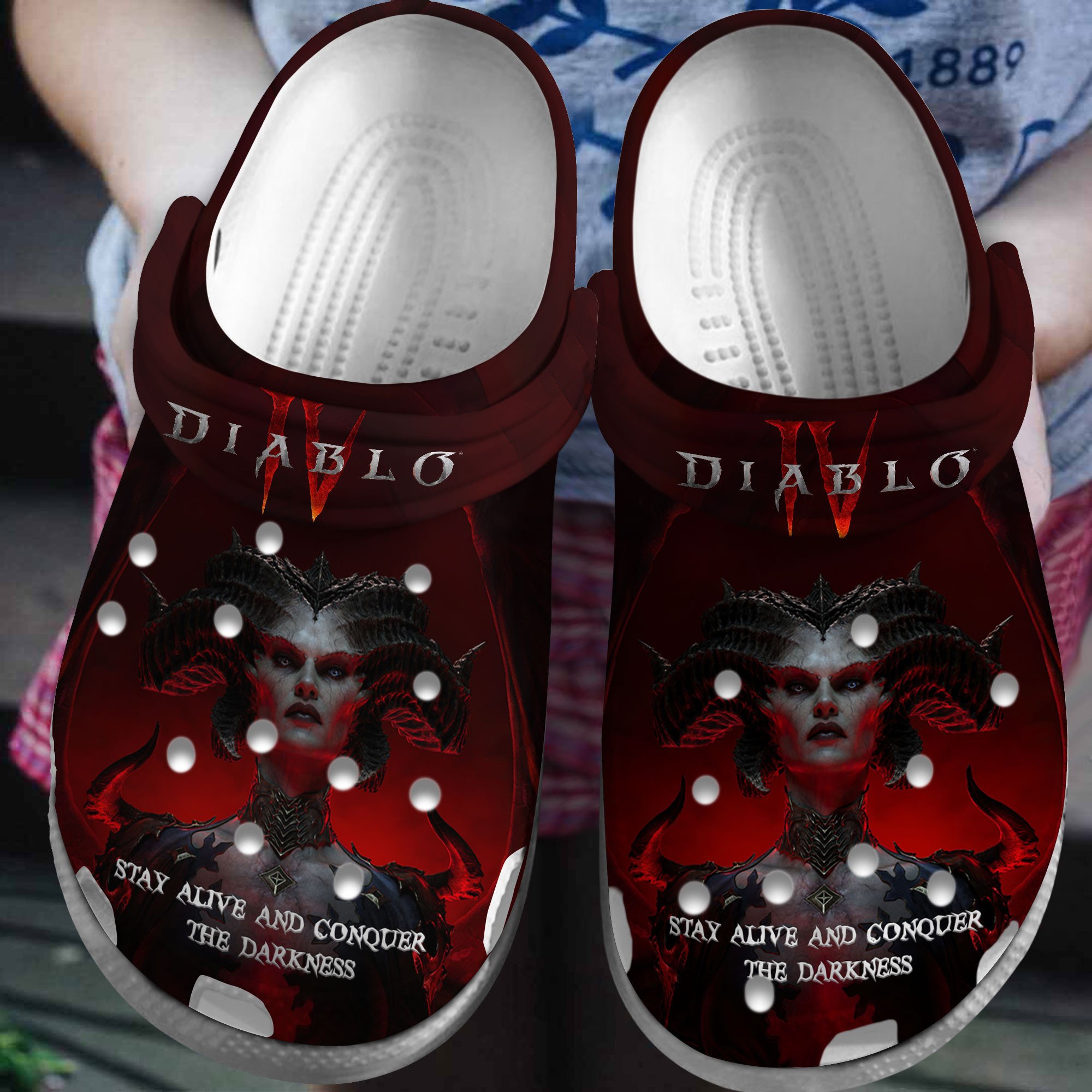 Footwearmerch Diablo 4 Game Crocs Crocband Clogs Shoes Comfortable For Men Women and Kids