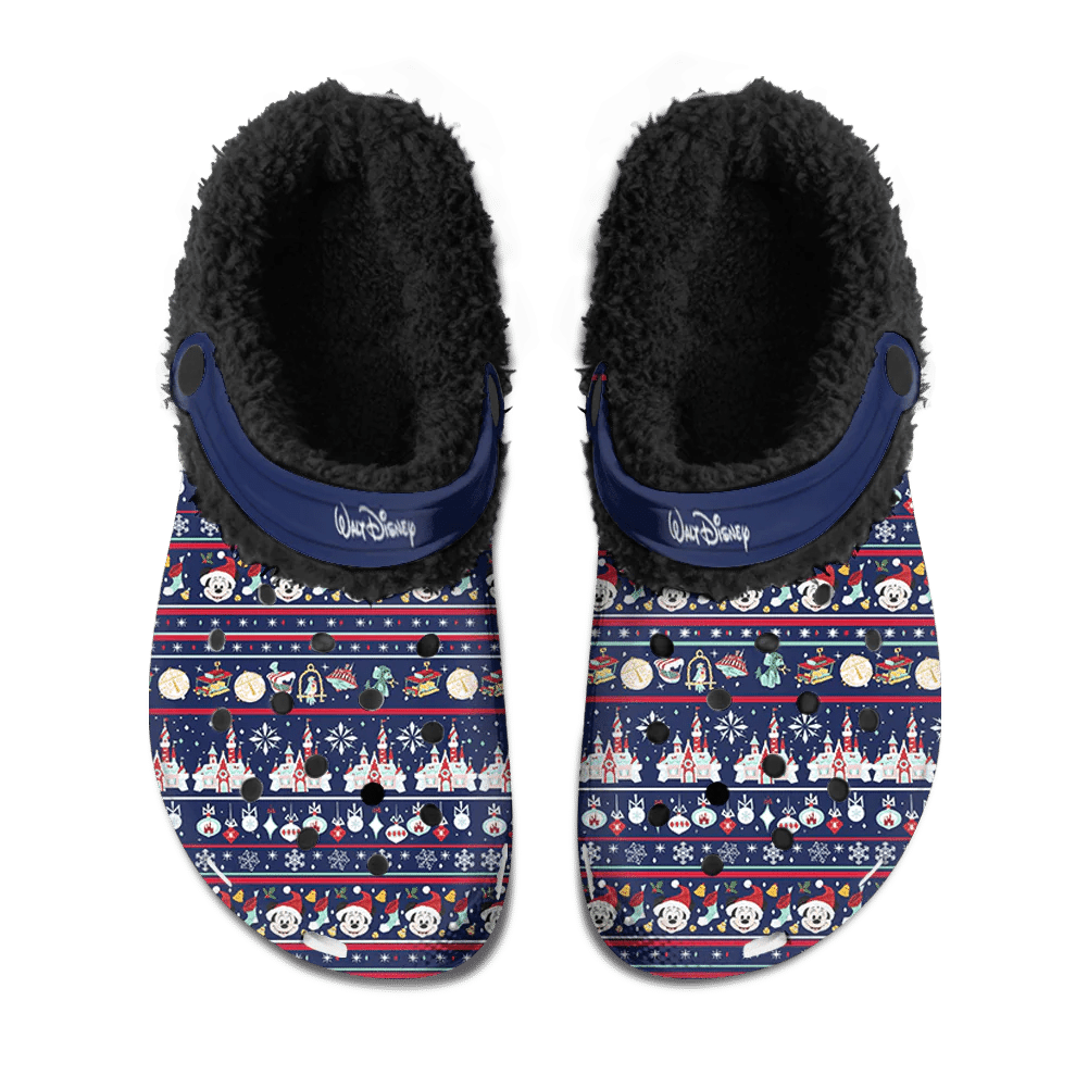 Footwearmerch Disney Mickey Fuzzy Crocs Crocband Comfortable Shoes Clogs For Men Women