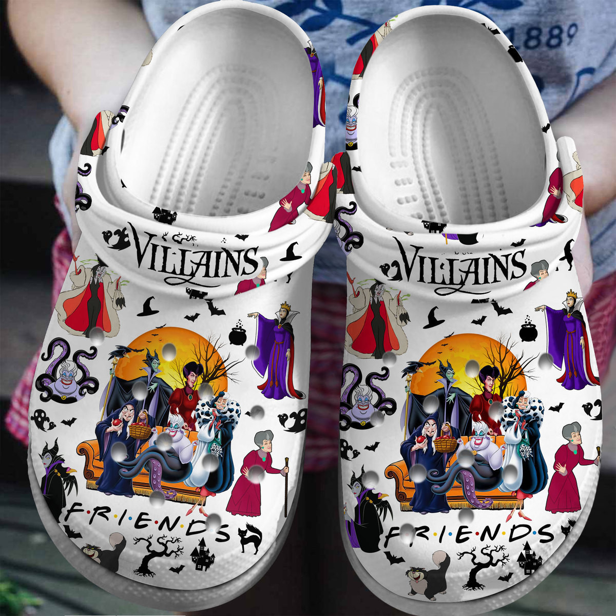 Footwearmerch Disney Villains Cartoon Crocs Crocband Clogs Shoes Comfortable For Men Women and Kids