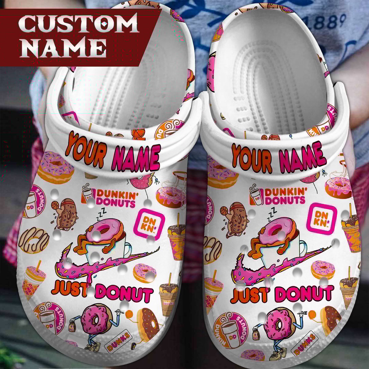 Footwearmerch Dunkin Donuts Crocs Crocband Shoes Clogs For Men Women and Kids