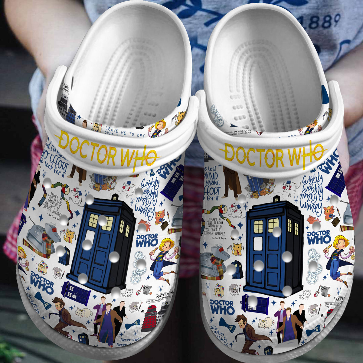 Footwearmerch Doctor Who TV Series Crocs Crocband Clogs Shoes Comfortable For Men Women and Kids