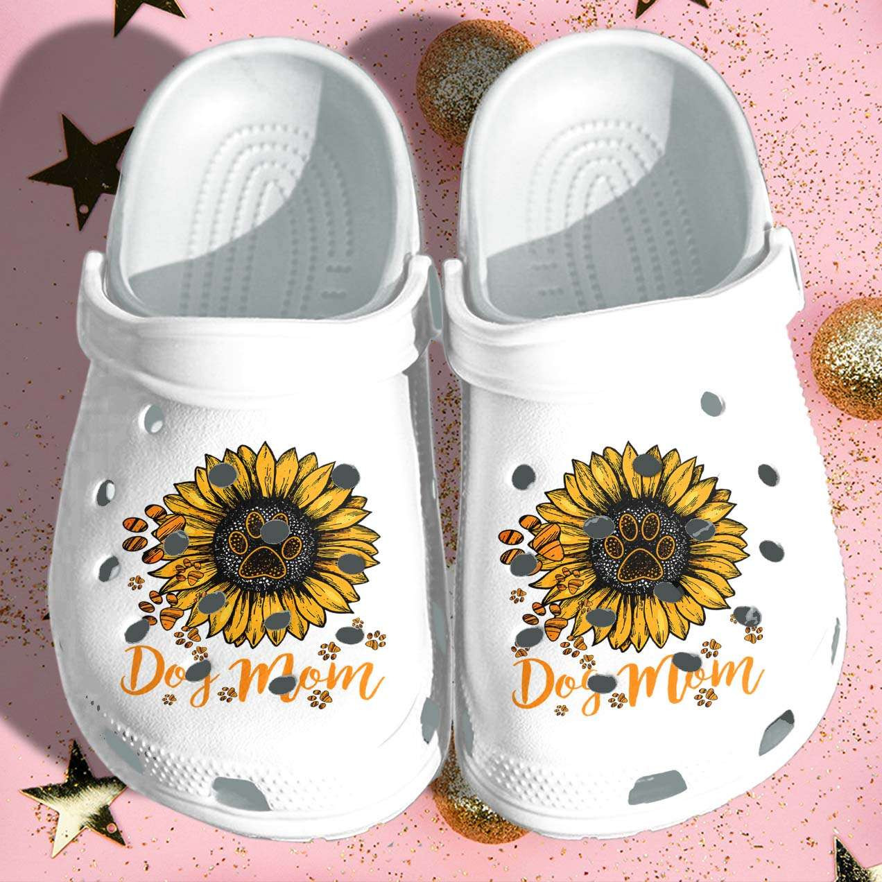 Footwearmerch Dog Mom Sunflower Dog Lover Mothers Day Crocband Clog Shoes