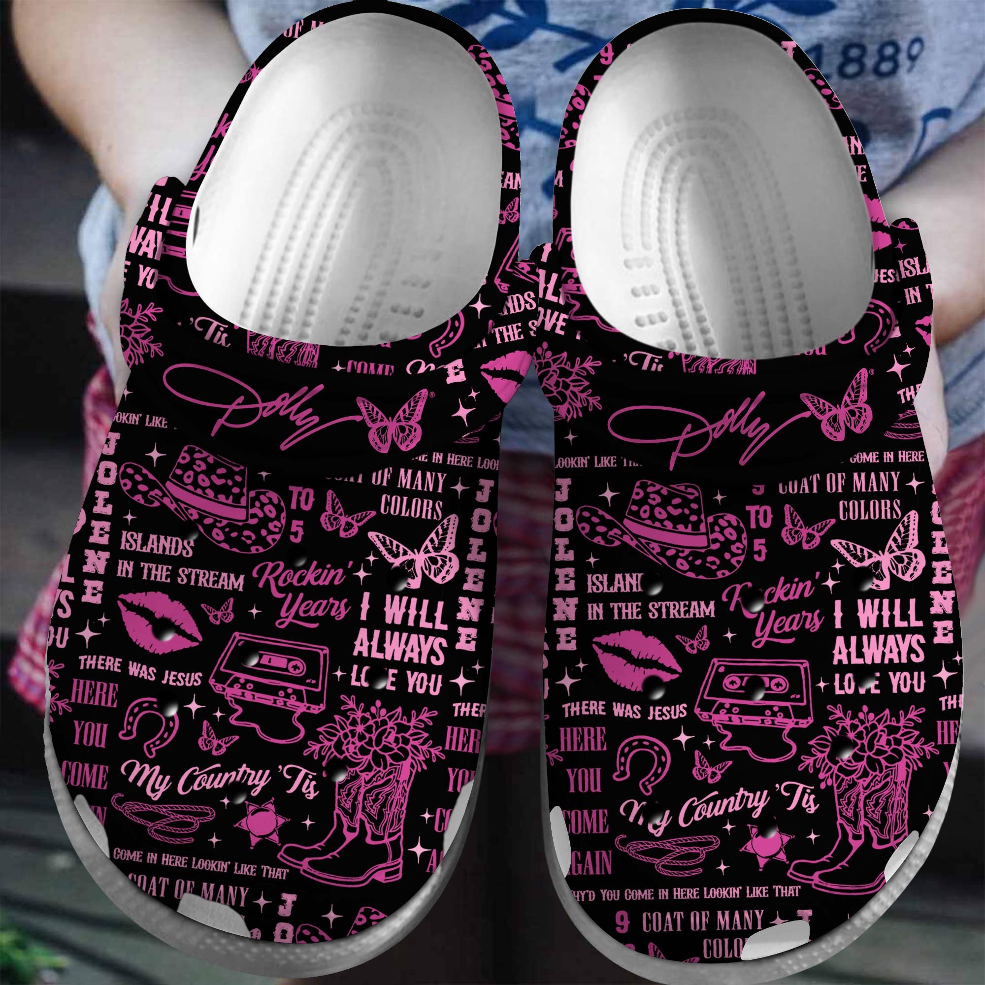 Footwearmerch Dolly Parton Music Crocs Crocband Clogs Shoes Comfortable For Men Women and Kids