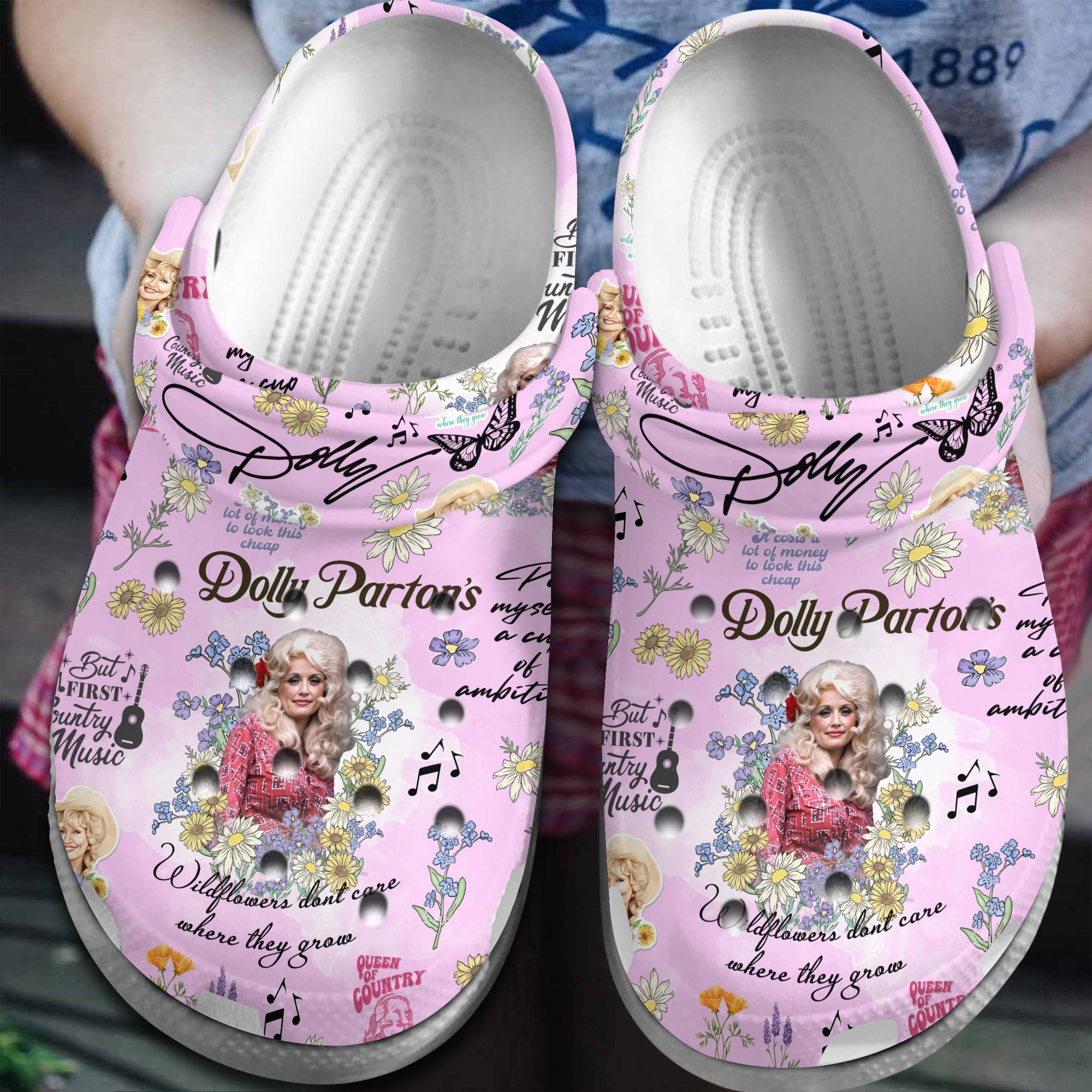 Footwearmerch Dolly Parton Music Crocs Crocband Clogs Shoes Comfortable For Men Women and Kids