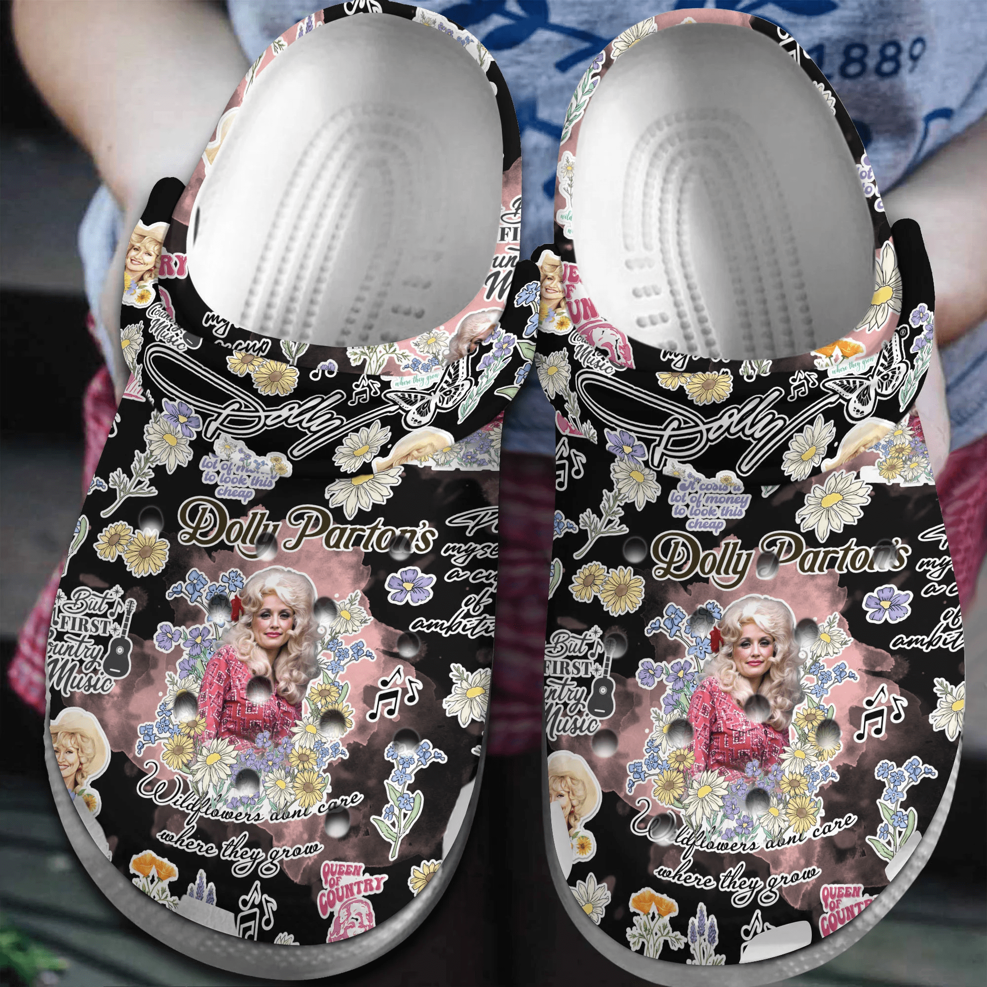 Footwearmerch Dolly Parton Music Crocs Crocband Clogs Shoes Comfortable For Men Women and Kids