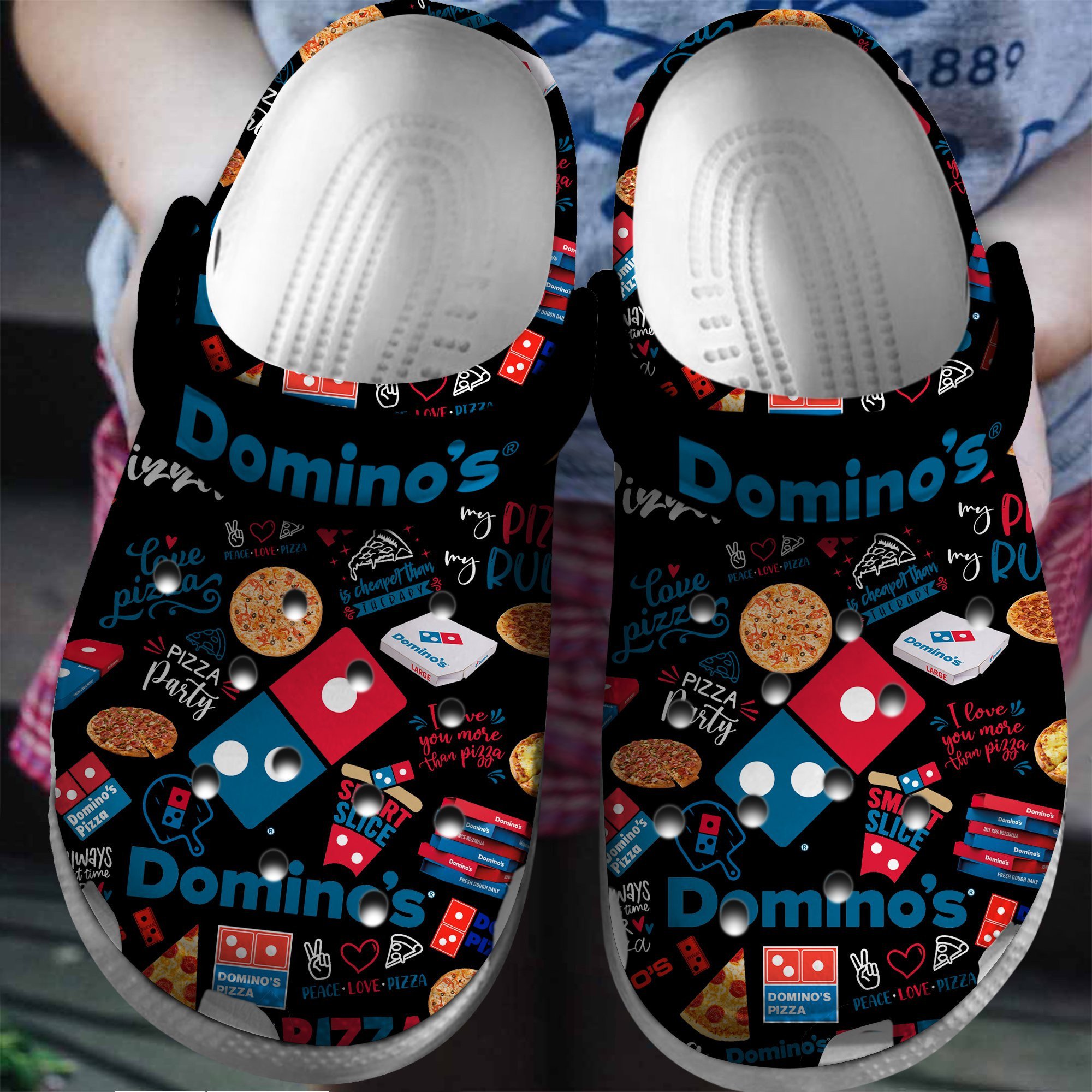 Footwearmerch Domino Pizza Crocs Crocband Clogs Shoes Comfortable For Men Women and Kids