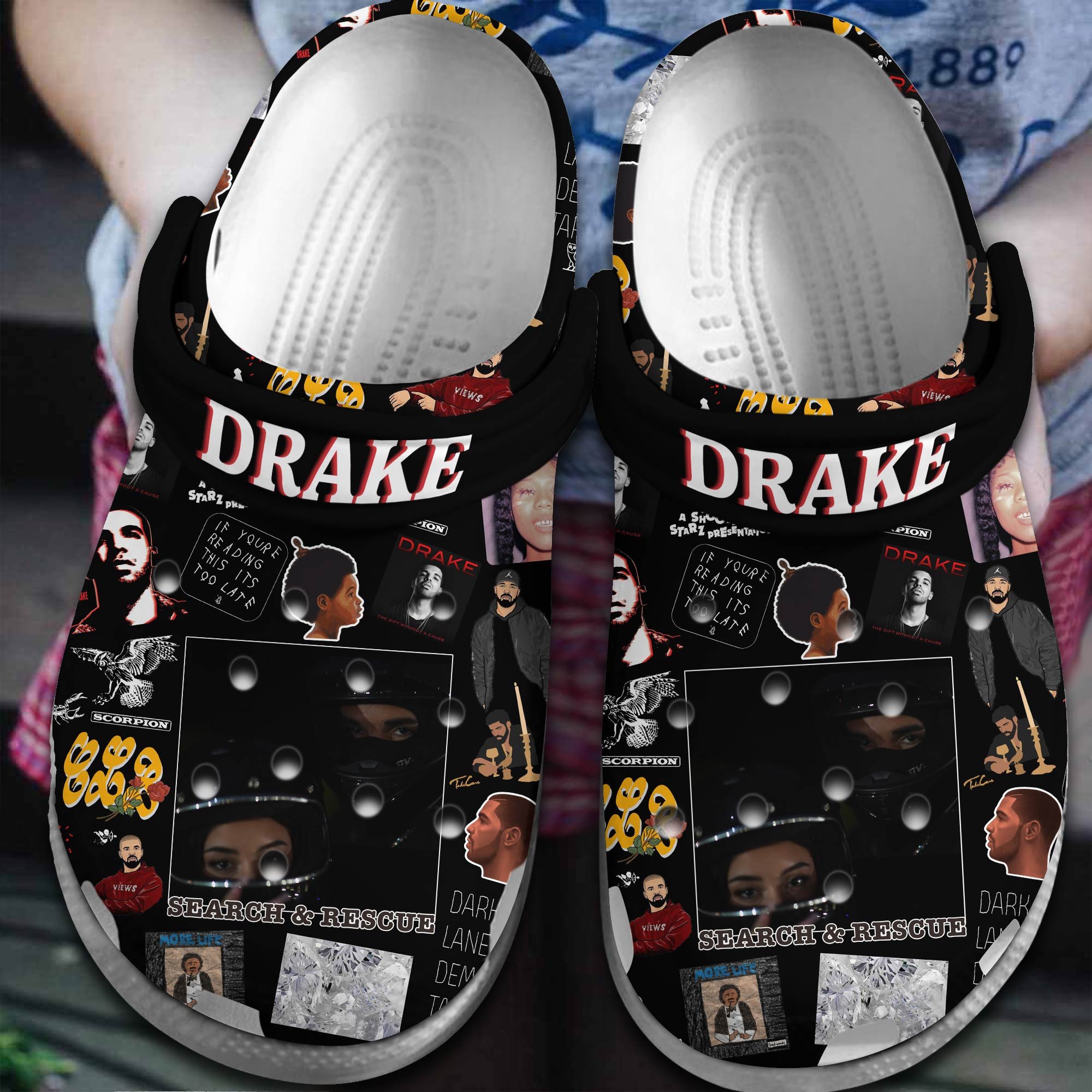 Footwearmerch Drake Rapper Music Crocs Crocband Clogs Shoes Comfortable For Men Women and Kids