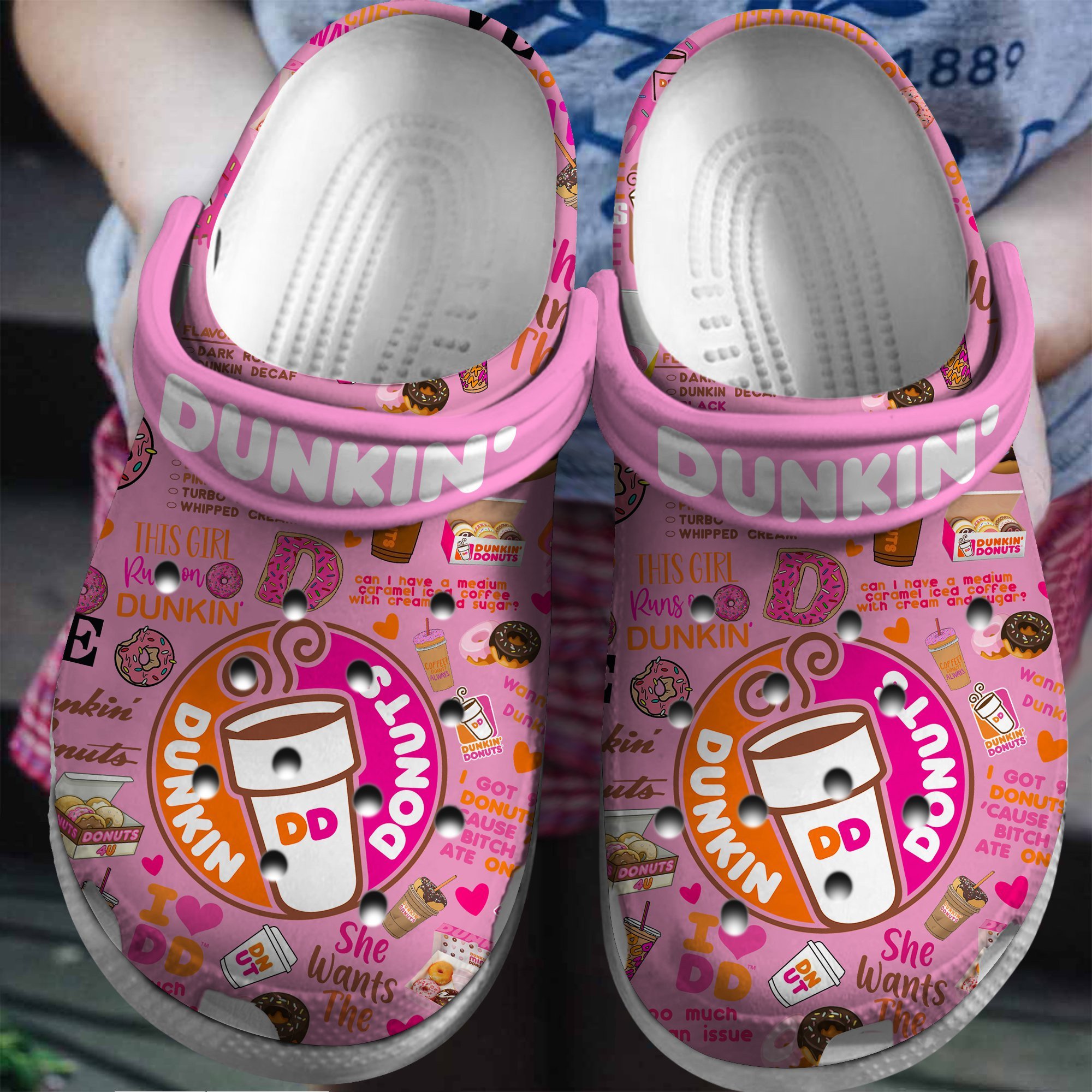 Footwearmerch Dunkin Donuts Drink Crocs Crocband Clogs Shoes Comfortable For Men Women and Kids