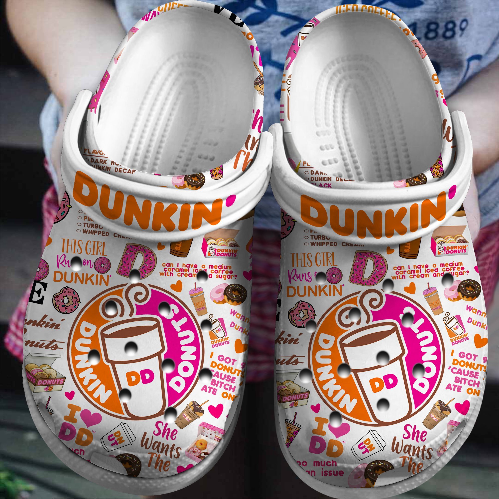 Footwearmerch Dunkin Donuts Drink Crocs Crocband Clogs Shoes Comfortable For Men Women and Kids
