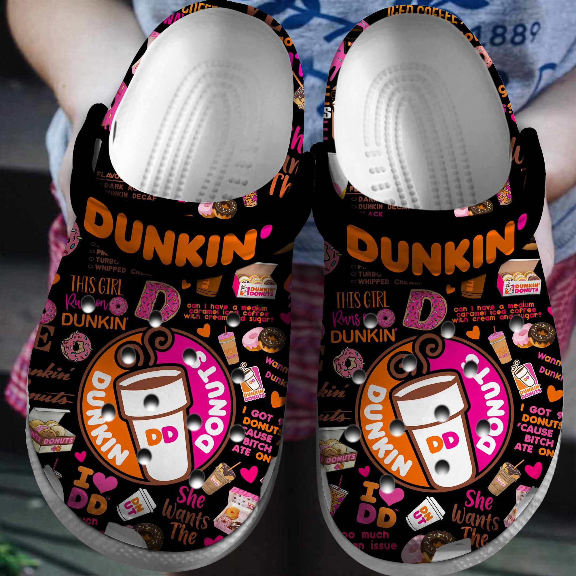 Footwearmerch Dunkin Donuts Drink Crocs Crocband Clogs Shoes Comfortable For Men Women and Kids