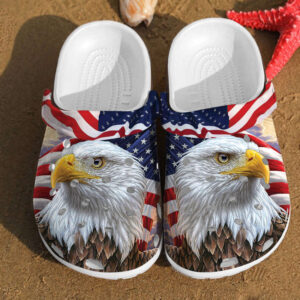Footwearmerch Eagle America Flag Independence Us Day For Men And Women Gift For Fan Classic Water Rubber clog Shoes Comfy Footwear