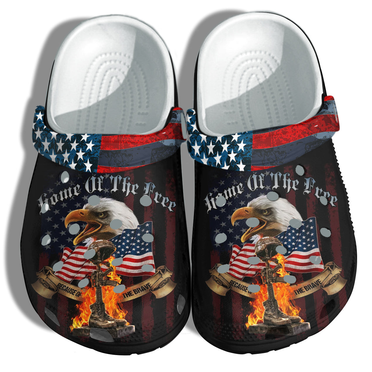 Footwearmerch Eagle Hawk Brave America Flag Shoes Gift Women - Usa Veterans Home Of The Free 4Th Of July Shoes Birthday Gift