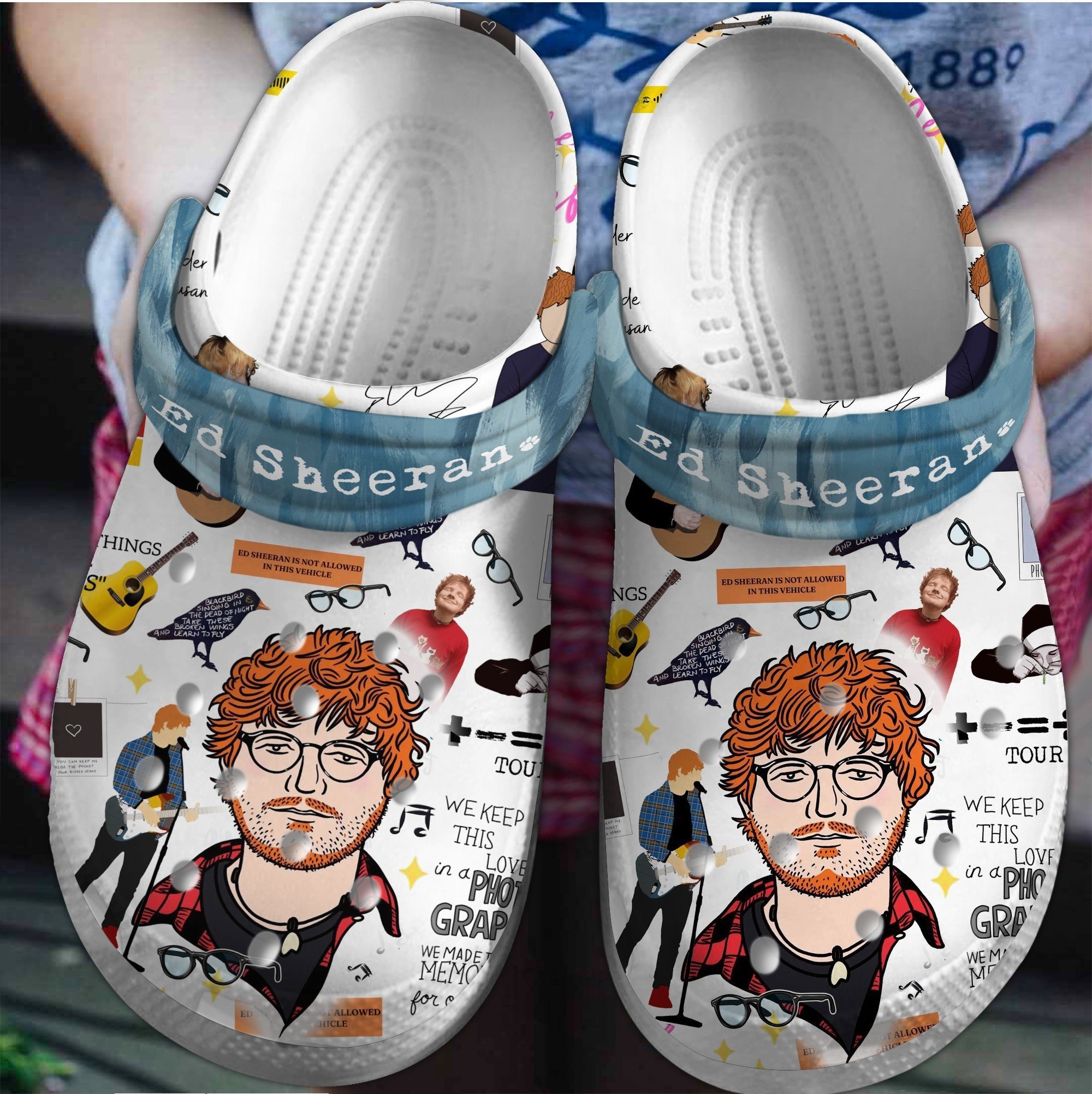 Footwearmerch Ed Sheeran Music Crocs Crocband Clogs Shoes Comfortable For Men Women and Kids