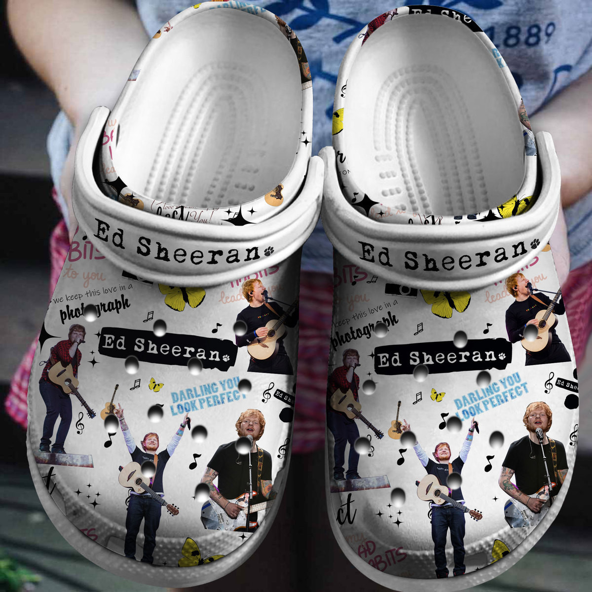Footwearmerch Ed Sheeran Music Crocs Crocband Clogs Shoes Comfortable For Men Women and Kids