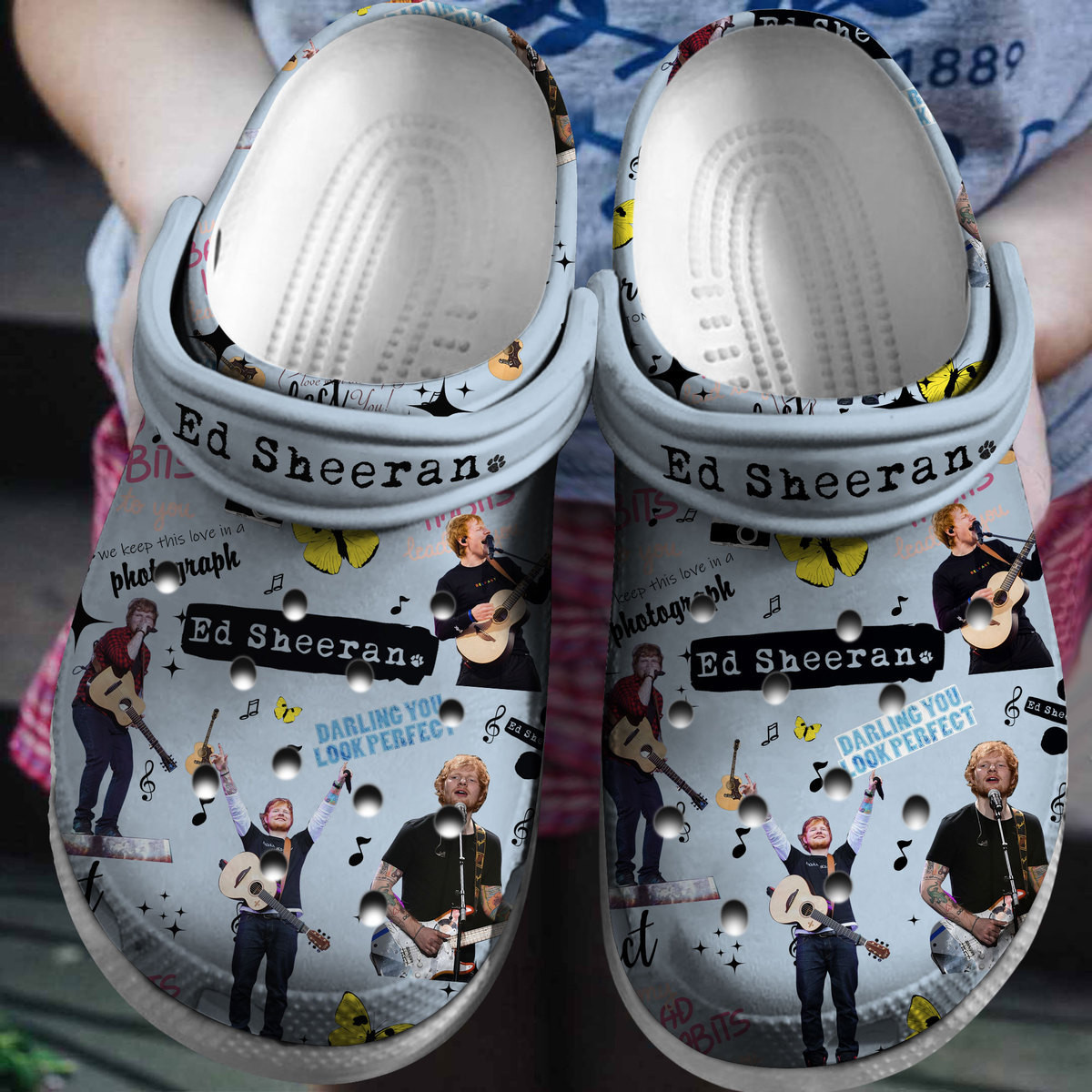 Footwearmerch Ed Sheeran Music Crocs Crocband Clogs Shoes Comfortable For Men Women and Kids