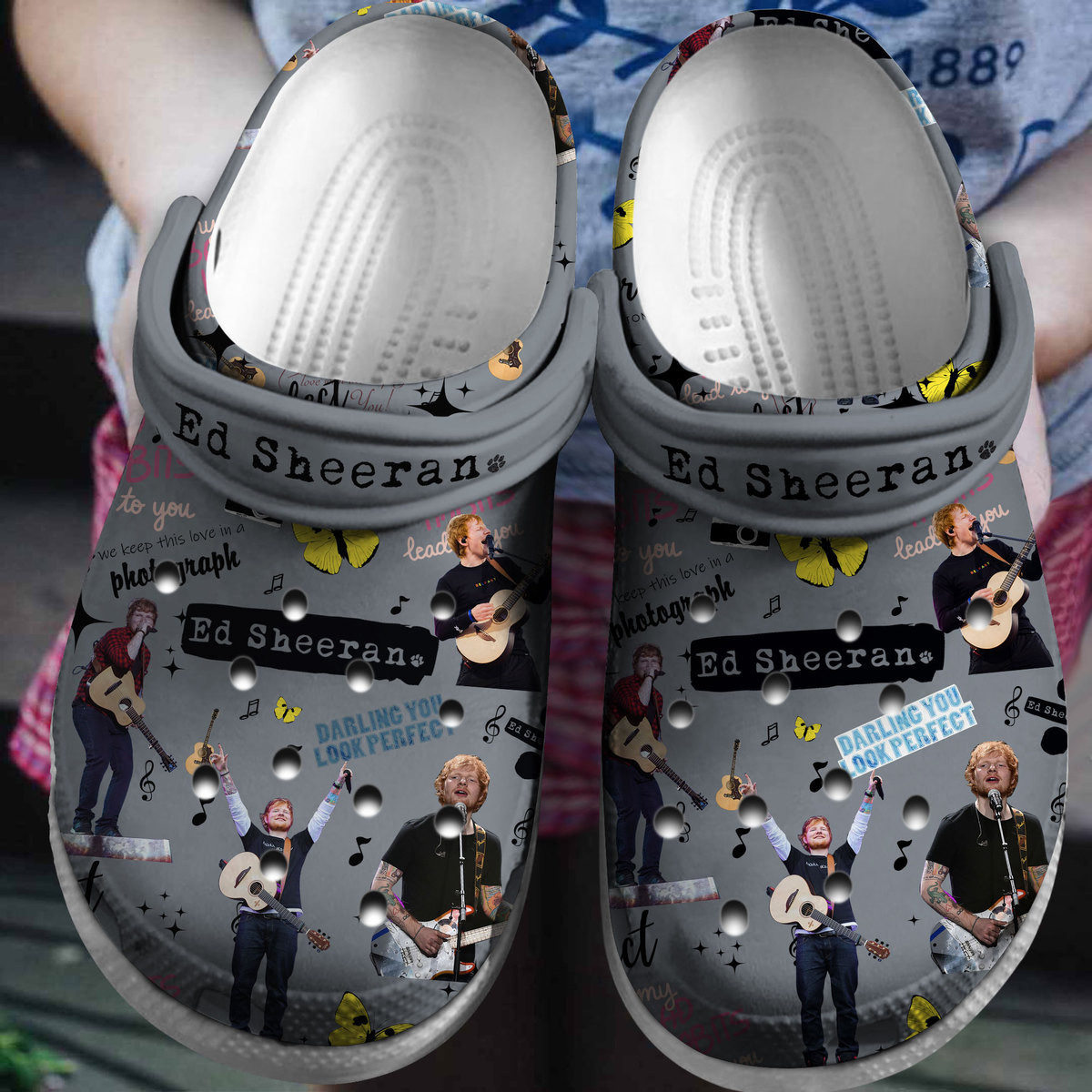 Footwearmerch Ed Sheeran Music Crocs Crocband Clogs Shoes Comfortable For Men Women and Kids