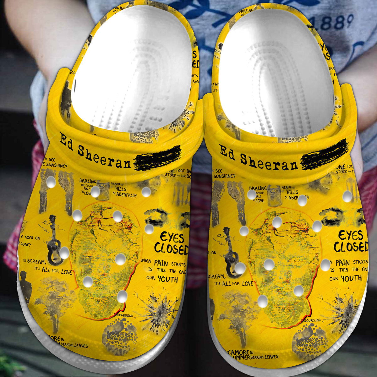 Footwearmerch Ed Sheeran Music Crocs Crocband Clogs Shoes Comfortable For Men Women and Kids