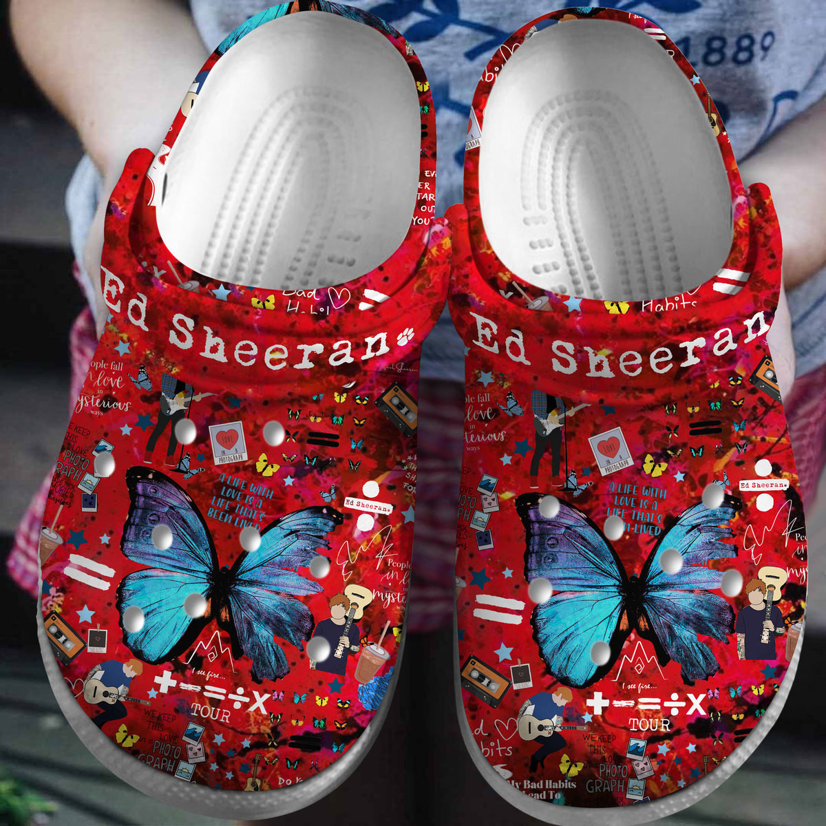 Footwearmerch Ed Sheeran Music Crocs Crocband Clogs Shoes Comfortable For Men Women and Kids