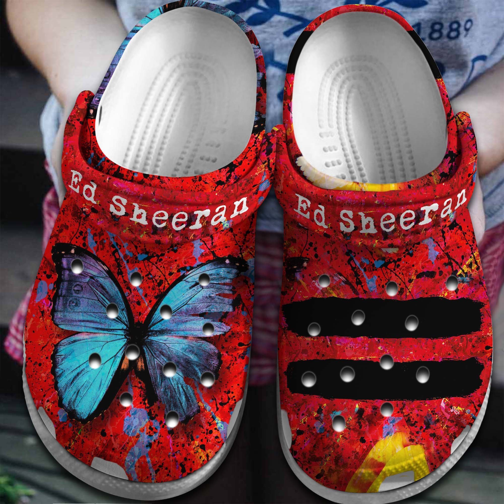 Footwearmerch Ed Sheeran Singer Music Crocs Crocband Clogs Shoes Comfortable For Men Women and Kids