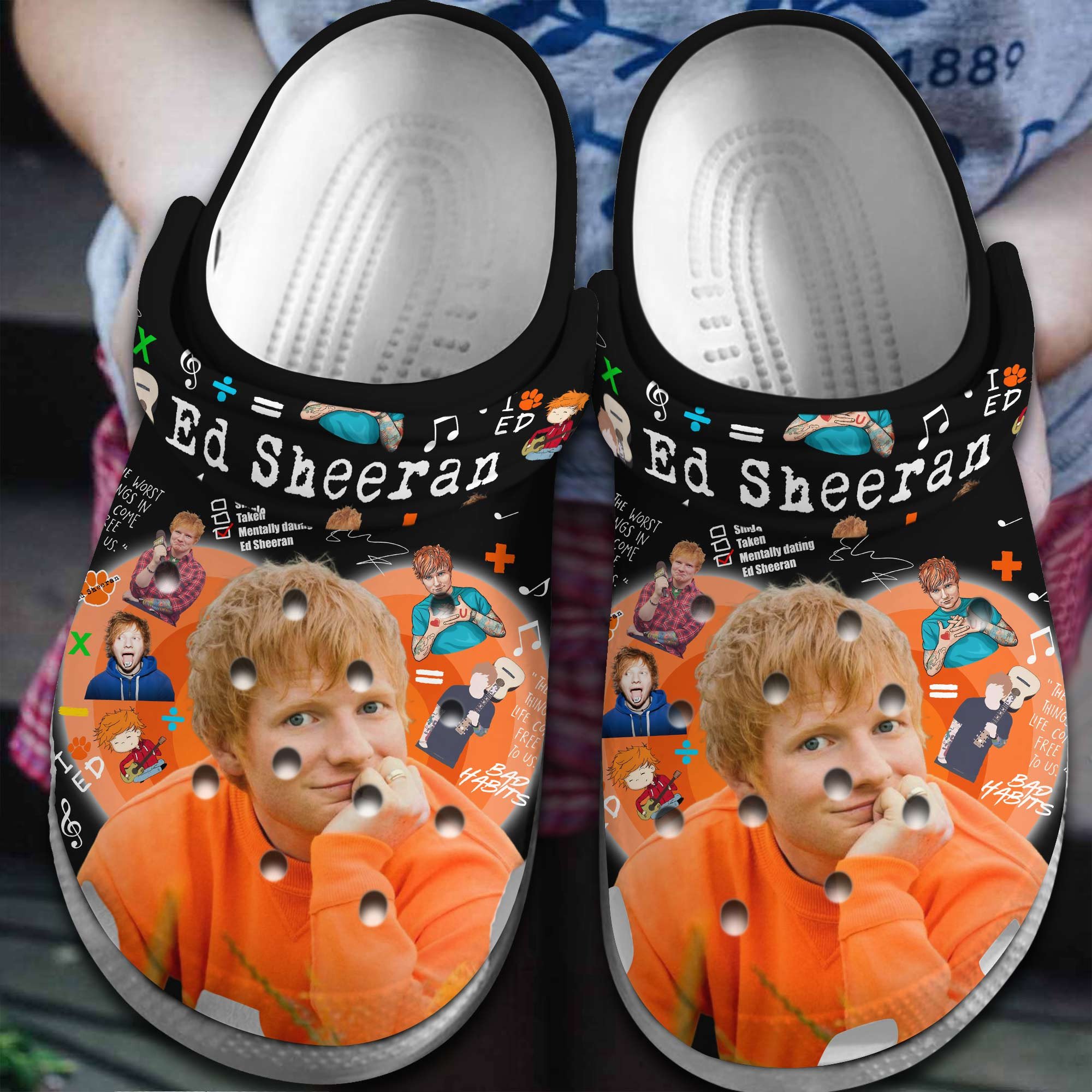 Footwearmerch Ed Sheeran Singer Music Crocs Crocband Clogs Shoes Comfortable For Men Women and Kids