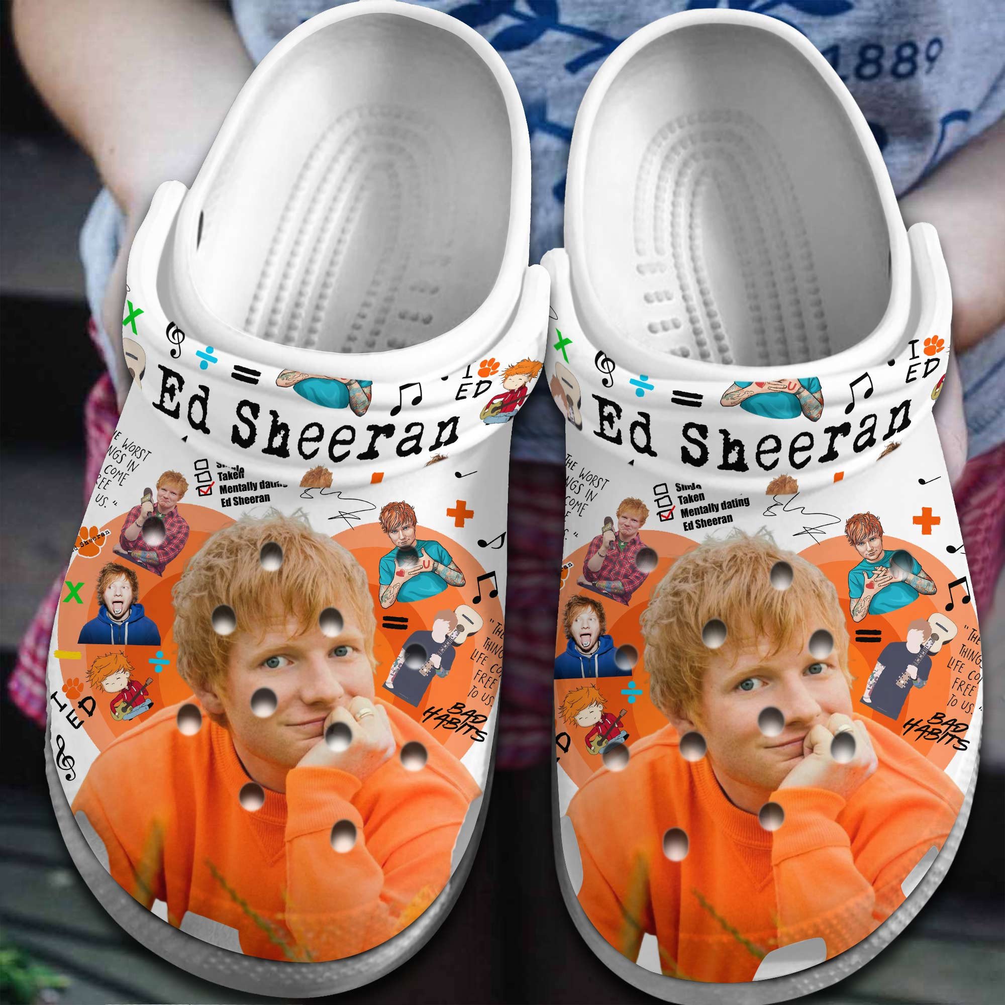 Footwearmerch Ed Sheeran Singer Music Crocs Crocband Clogs Shoes Comfortable For Men Women and Kids