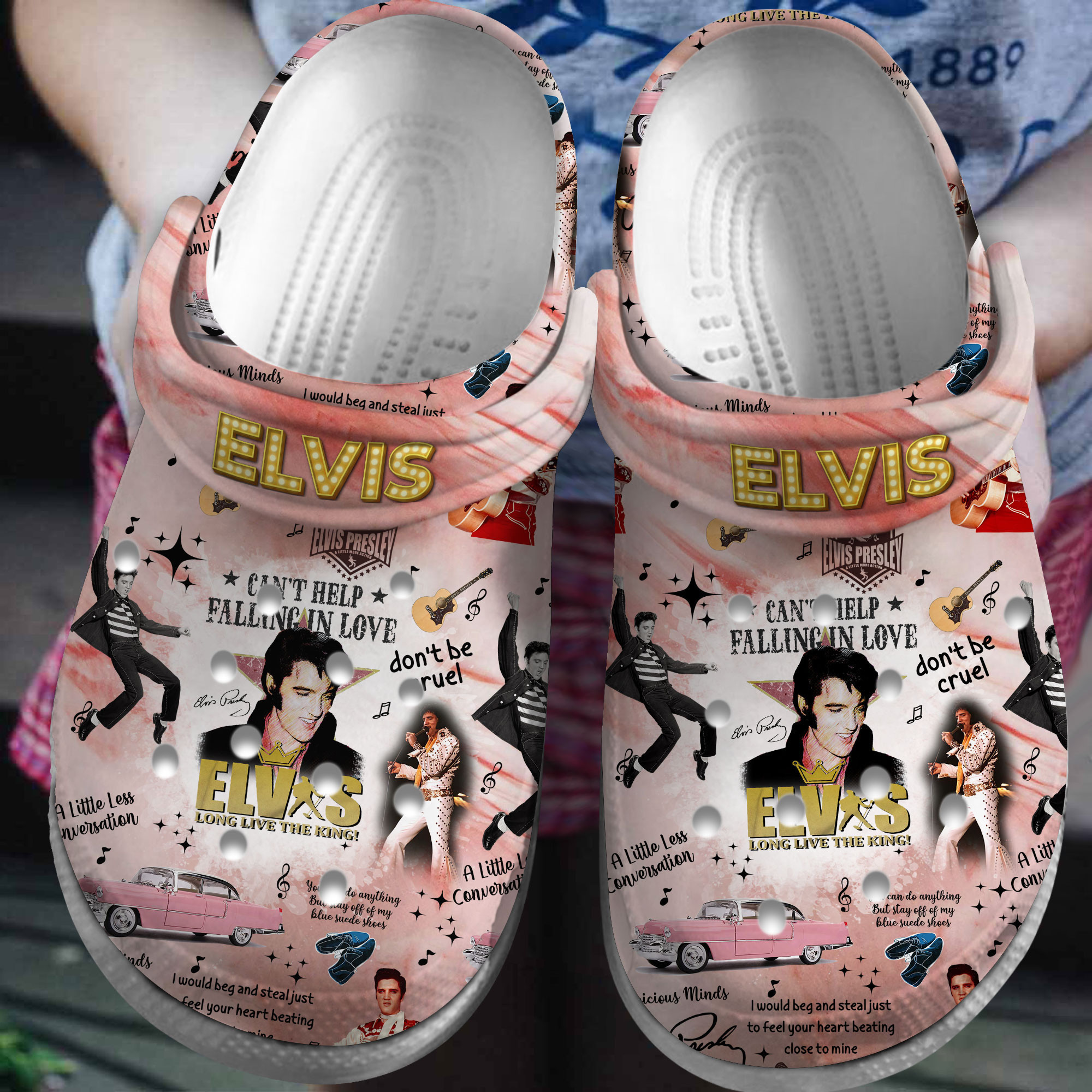 Footwearmerch Elvis Presley Music Crocs Crocband Clogs Shoes Comfortable For Men Women and Kids