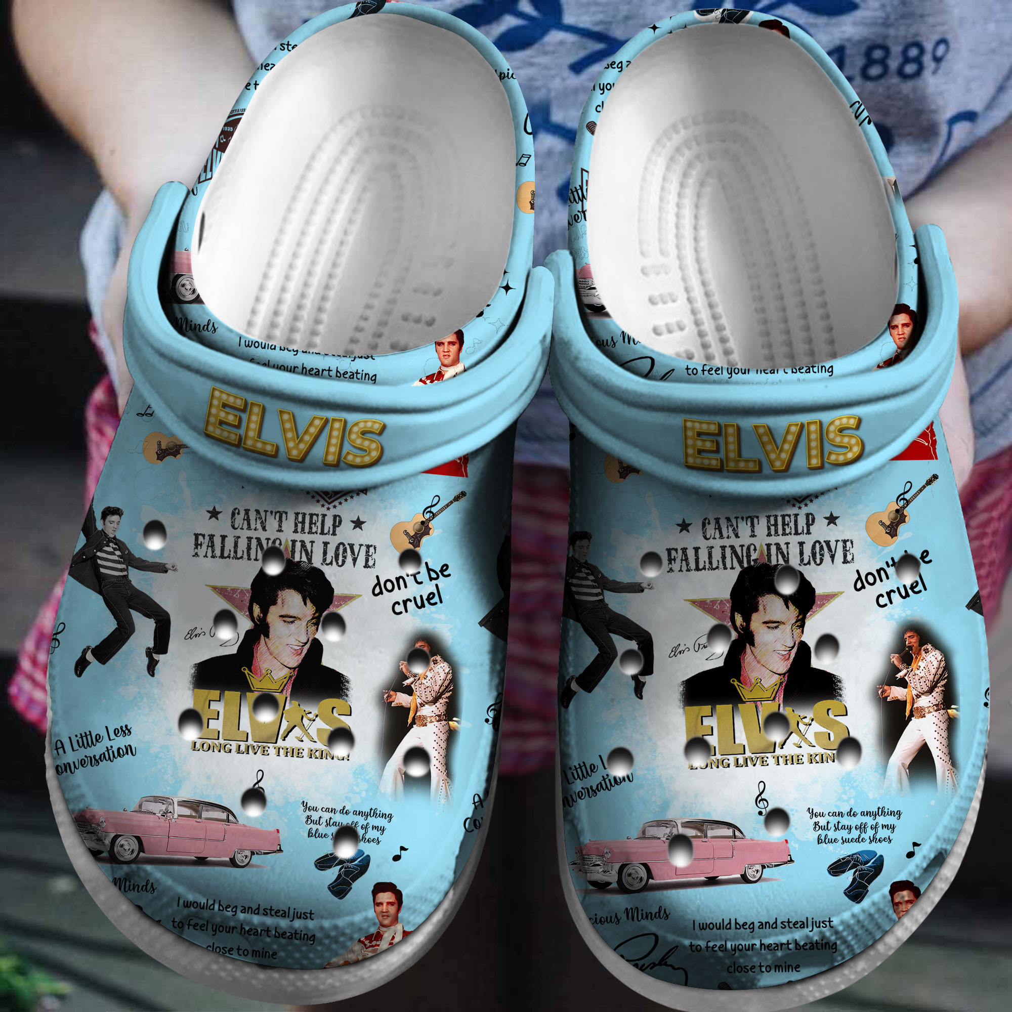 Footwearmerch Elvis Presley Music Crocs Crocband Clogs Shoes Comfortable For Men Women and Kids