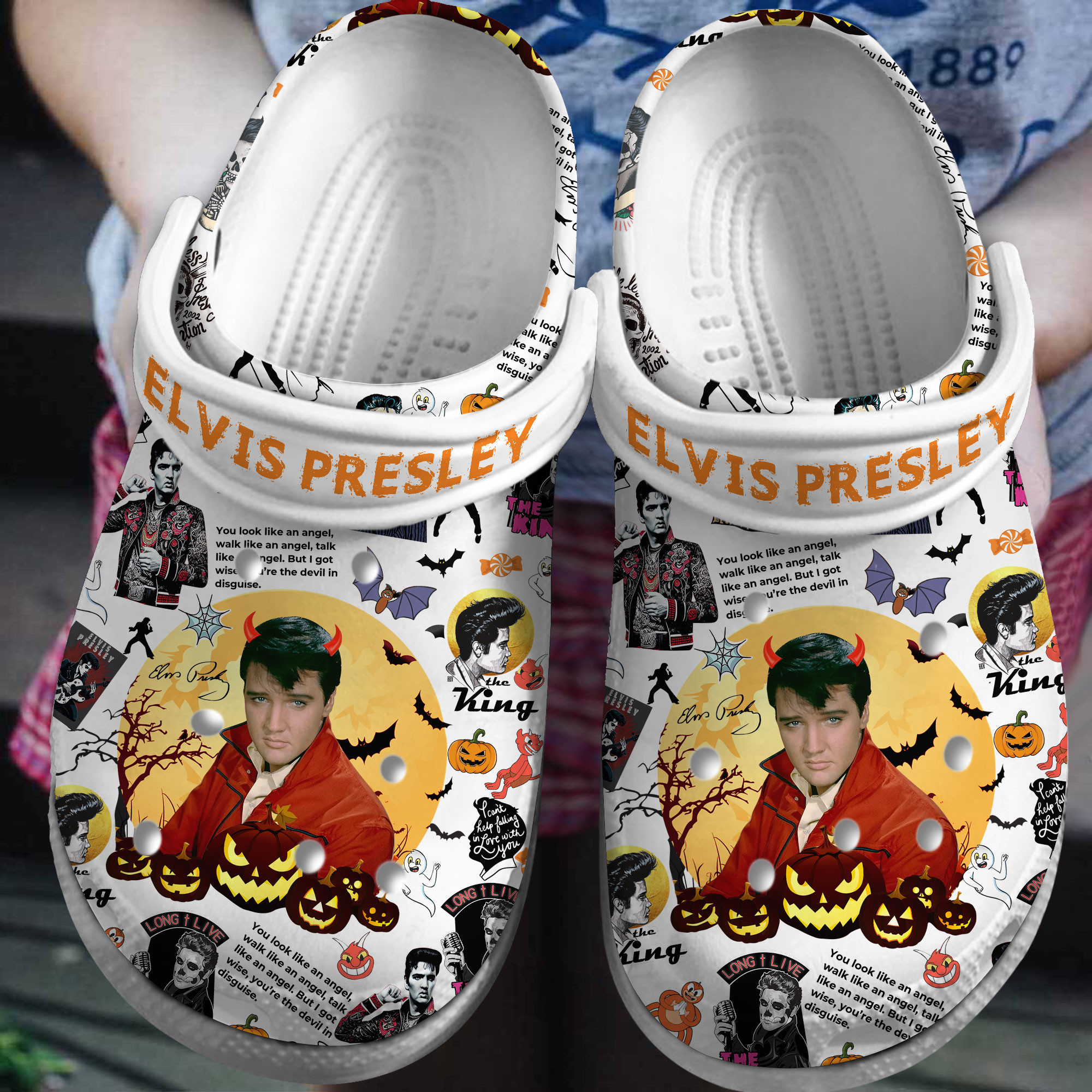 Footwearmerch Elvis Presley Music Crocs Crocband Clogs Shoes Comfortable For Men Women and Kids