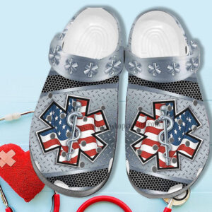 Footwearmerch Ems Worker America Shoes Gift Men Women - Ems Usa Flag 4Th Of July Shoes Croc Clogs Gifts