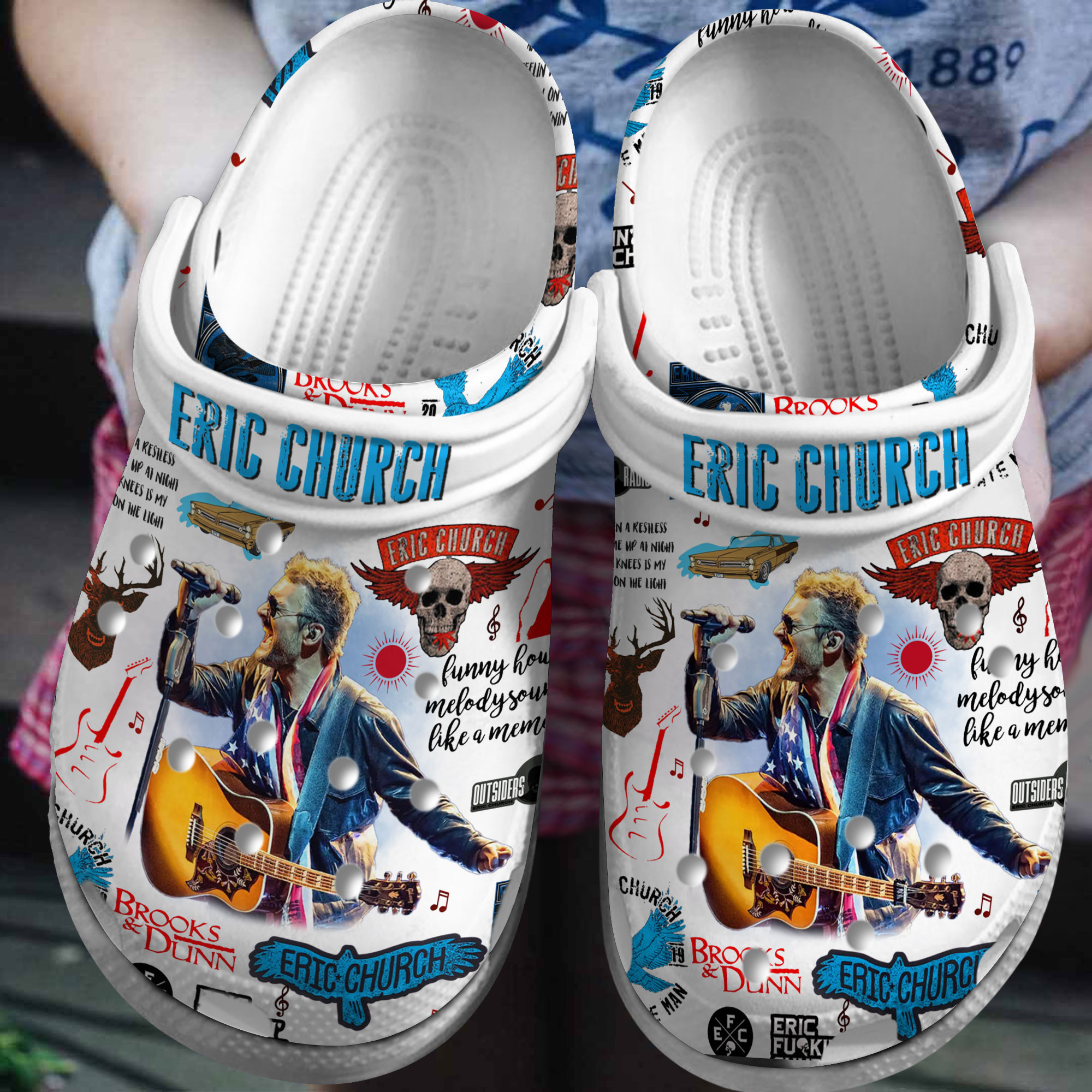 Footwearmerch Eric Church Music Crocs Crocband Clogs Shoes Comfortable For Men Women and Kids
