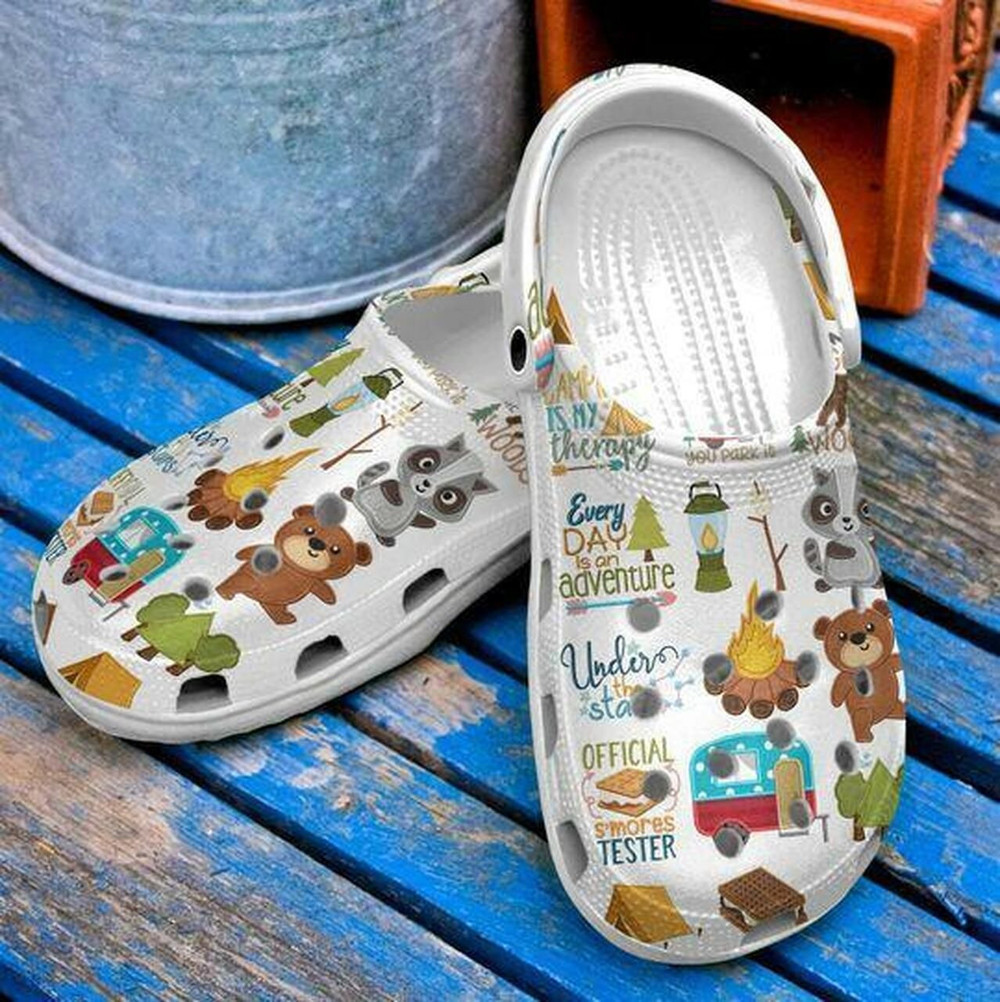 Footwearmerch Every Day Adventure Bear Camping Personalized Gift For Lover Rubber clog Shoes Comfy Footwear