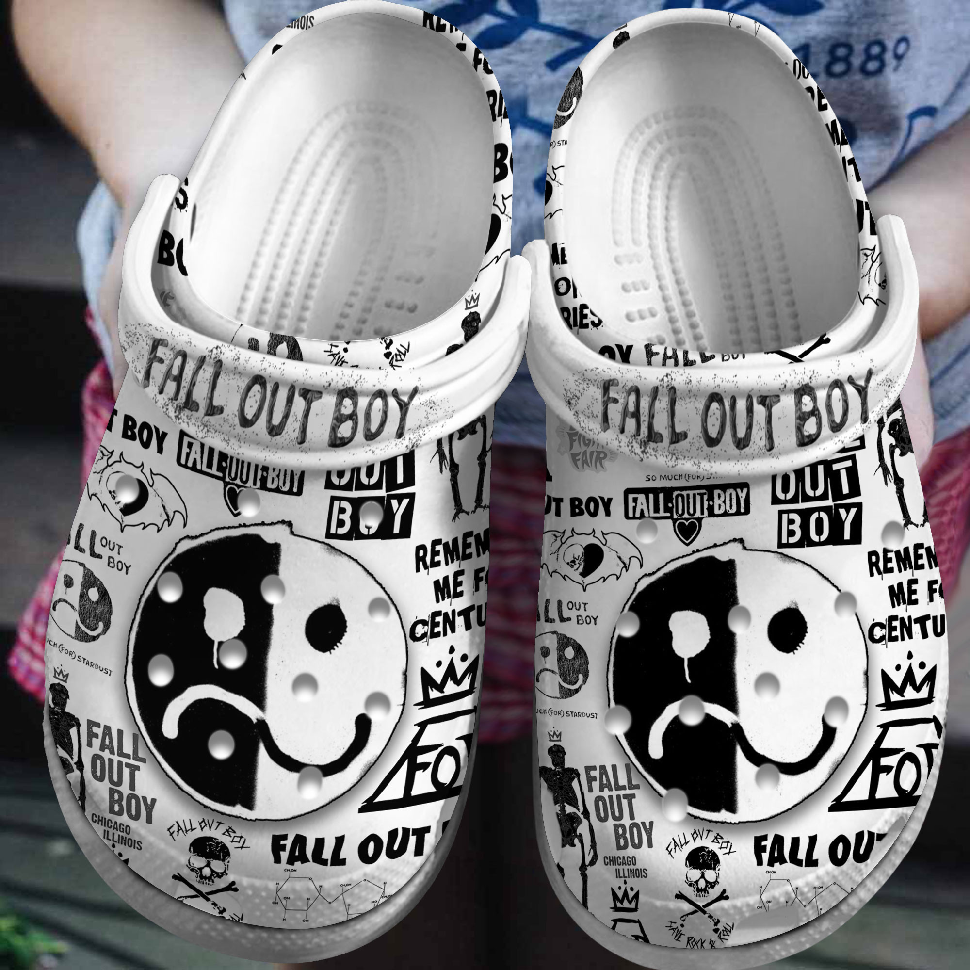 Footwearmerch Fall Out Boy Music Crocs Crocband Clogs Shoes Comfortable For Men Women and Kids