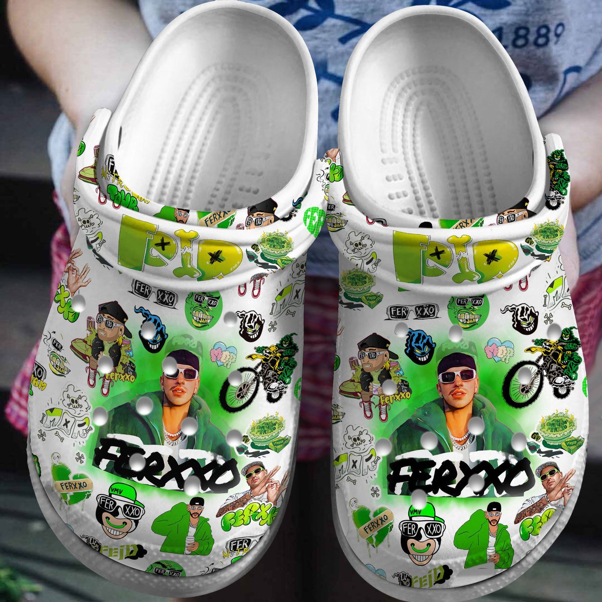 Footwearmerch Feid Music Crocs Crocband Clogs Shoes Comfortable For Men Women and Kids