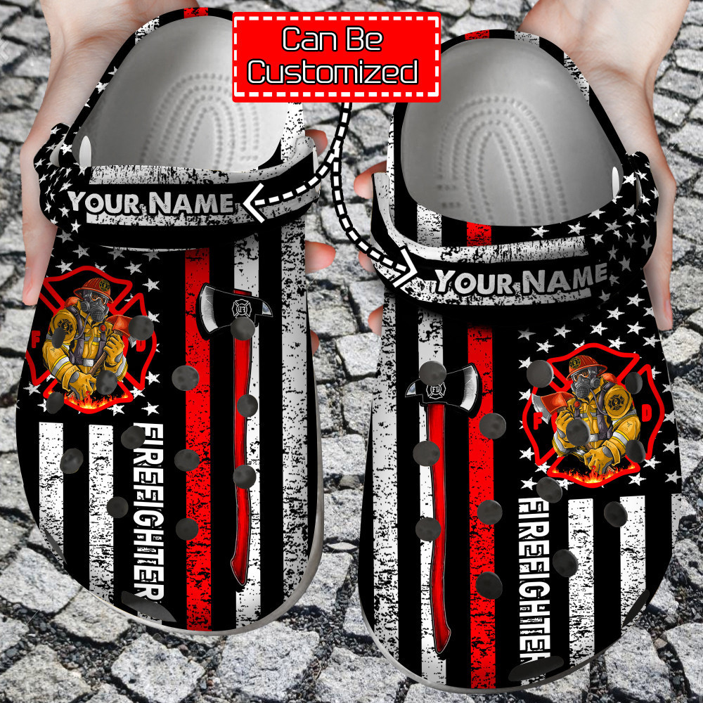 Footwearmerch Firefighter - American Firefighter Clog Shoes For Men And Women
