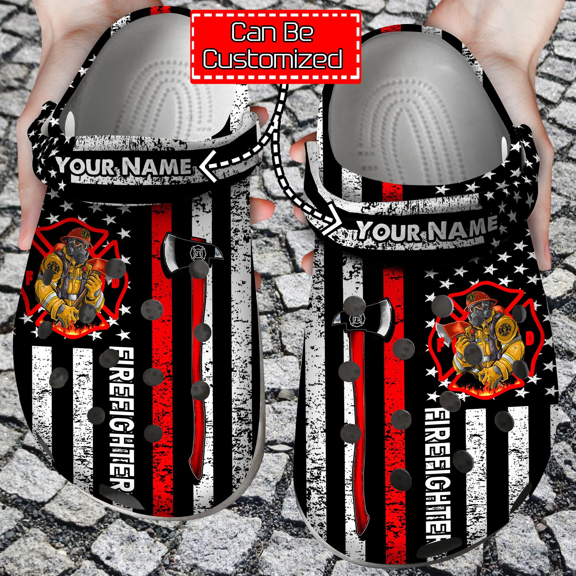 Footwearmerch Firefighter American Firefighter Clog Shoes