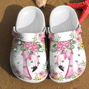 Footwearmerch Flamingo Flower Watercolor Floral For Men And Women Gift For Fan Classic Water Rubber clog Shoes Comfy Footwear